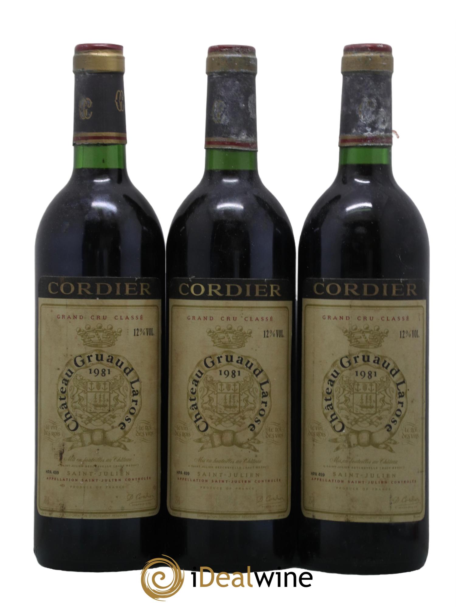 Château Gruaud Larose 2ème Grand Cru Classé 1981 - Lot de 3 bouteilles - 0