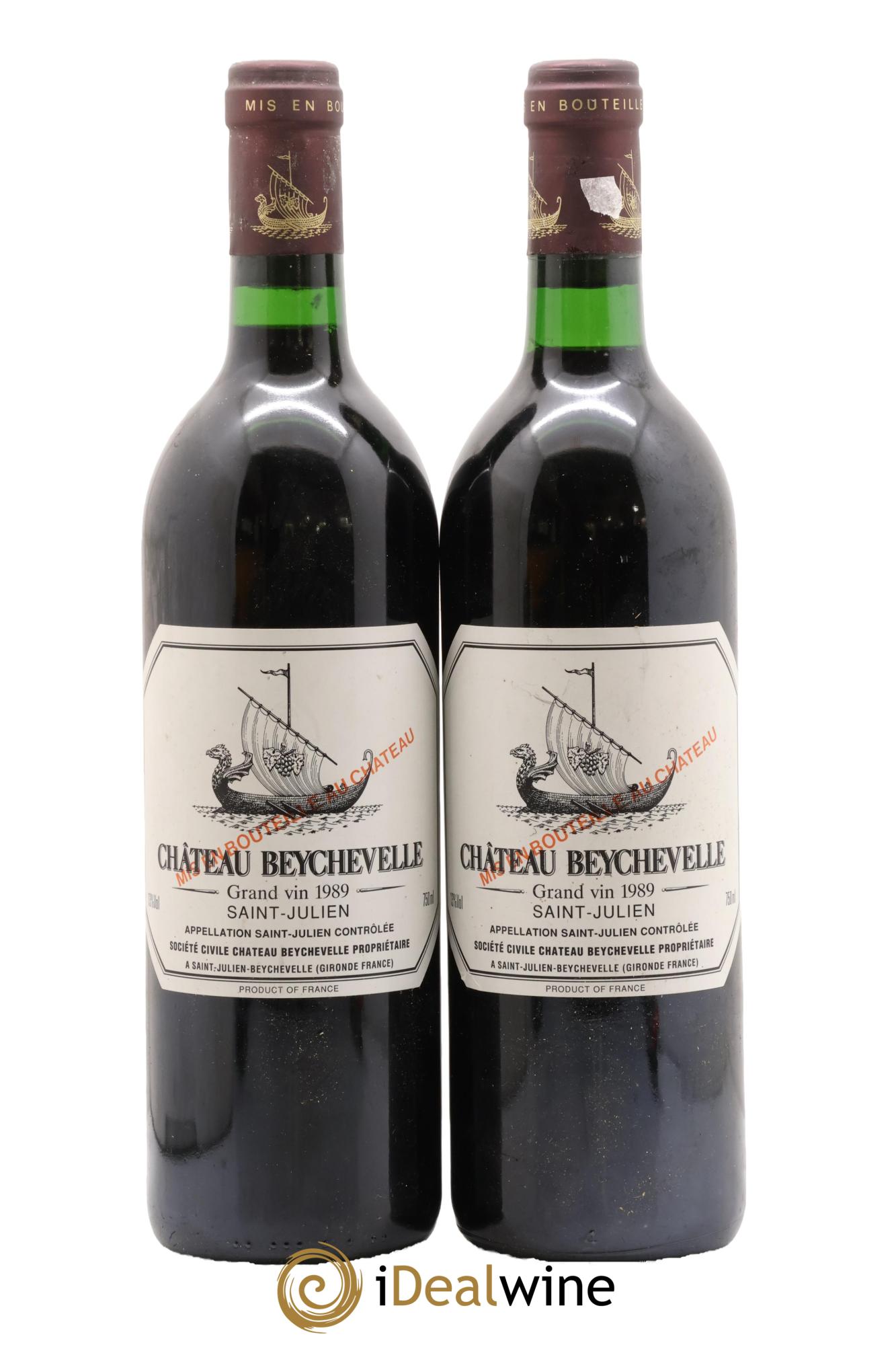 Château Beychevelle 4ème Grand Cru Classé 1989 - Lot de 2 bouteilles - 0