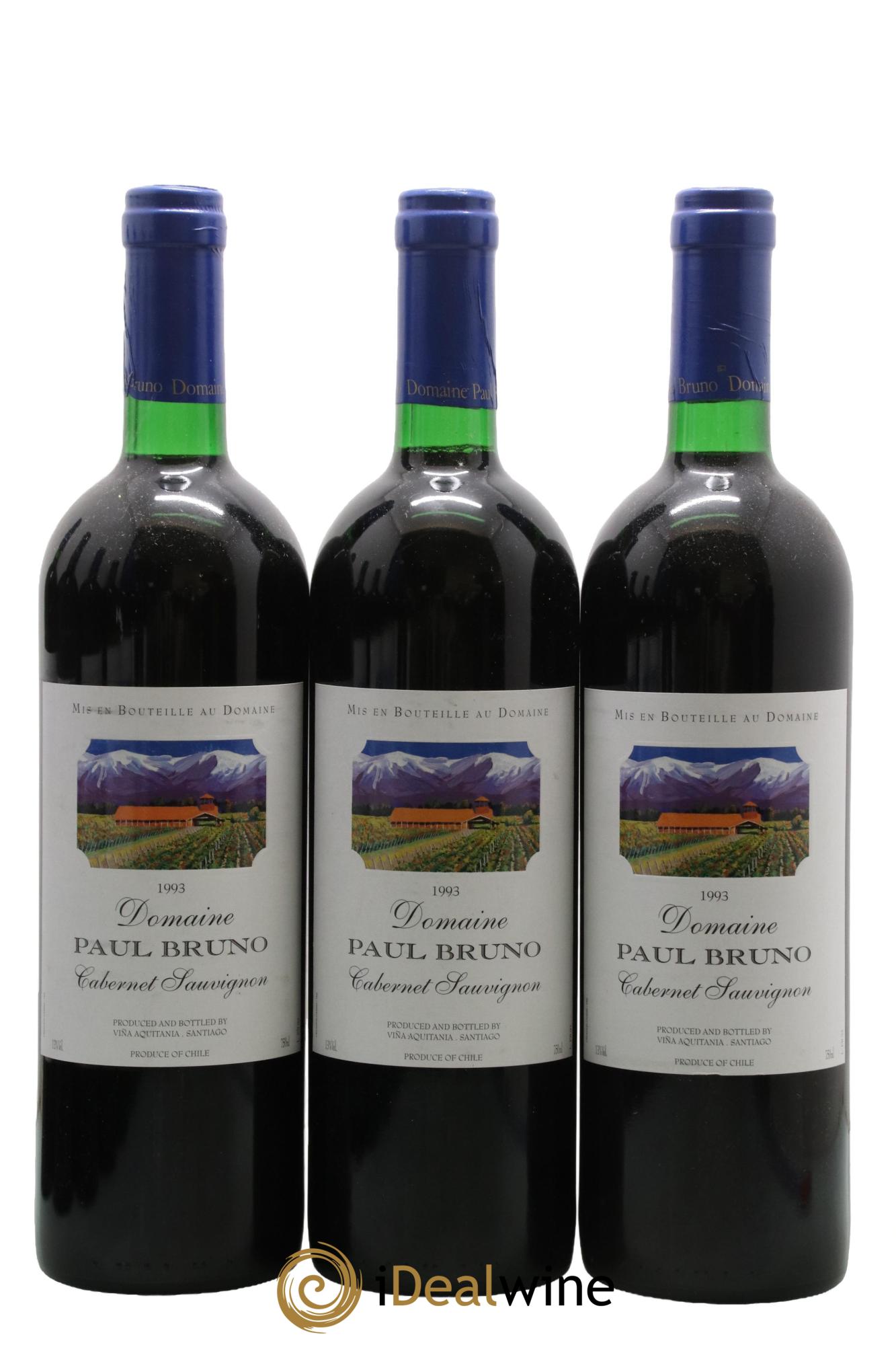 Maipo Domaine Paul Bruno Cabernet Sauvignon 1993 - Lot de 3 bouteilles - 0