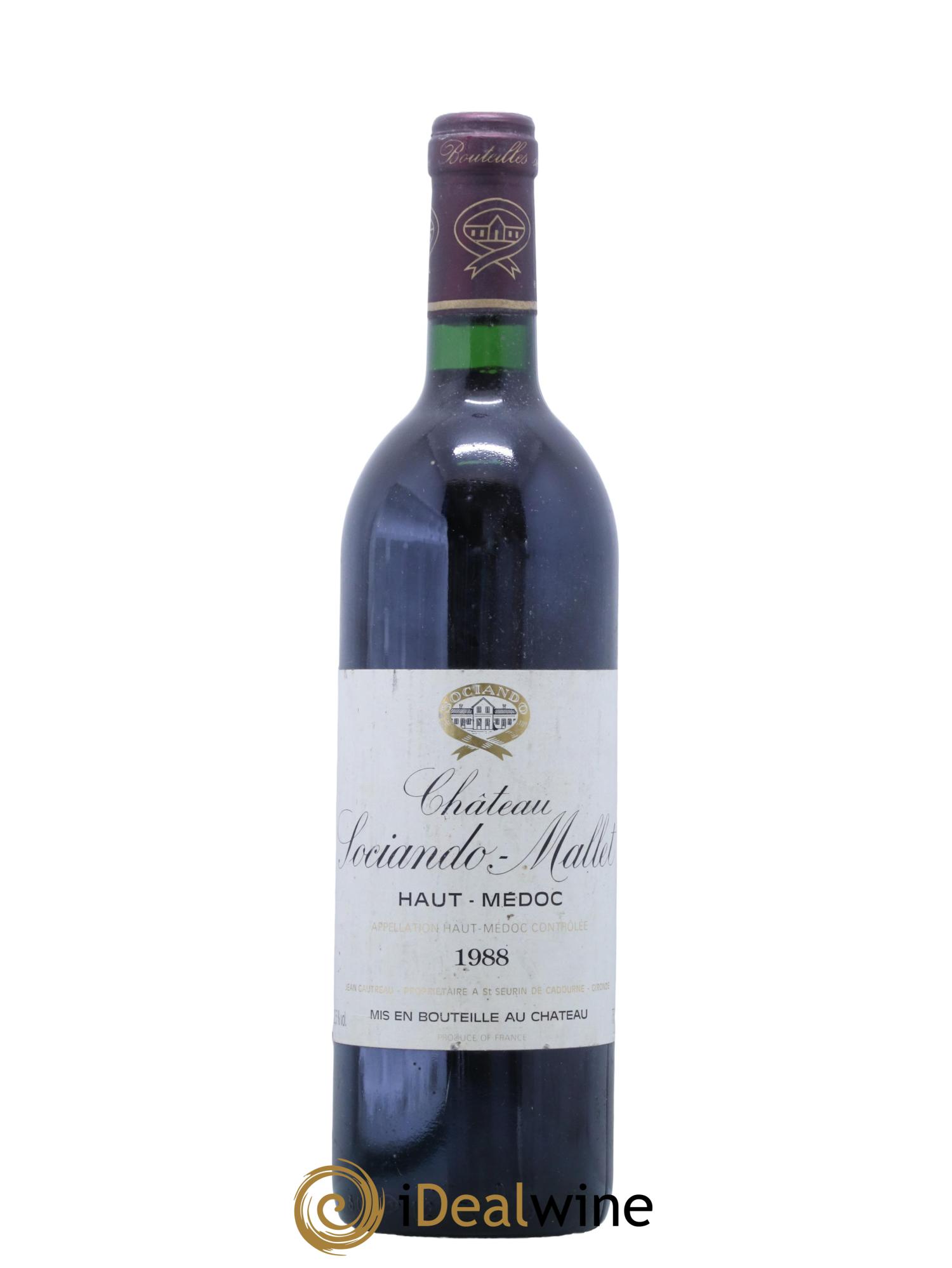 Château Sociando Mallet 1988 - Lot de 1 bouteille - 0