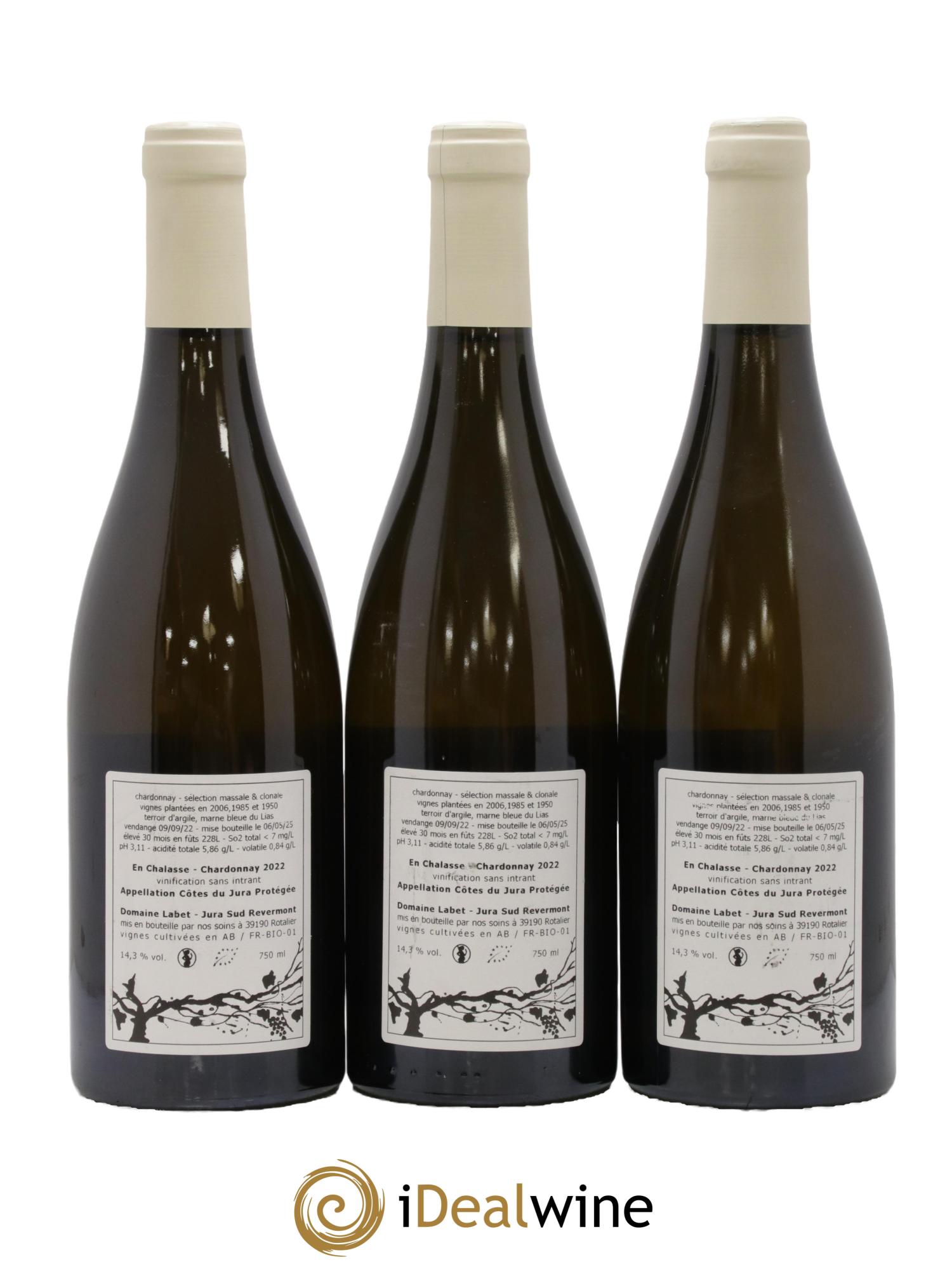 Côtes du Jura Chardonnay En Chalasse Romain - Julien - Charline Labet 2022 - Lot de 3 bouteilles - 1
