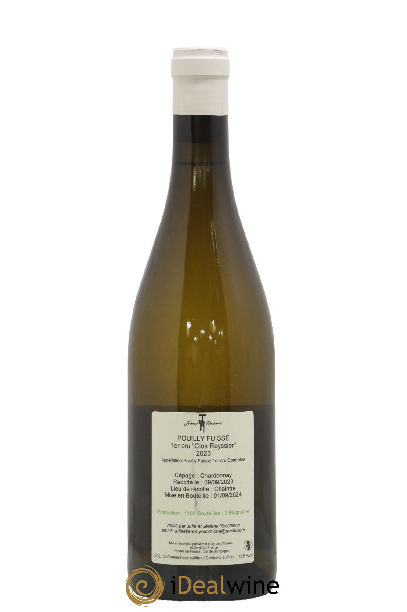Pouilly-Fuissé 1er Cru Clos Reyssier Jéremy Recchione Clos Reyssier Jérémy Carteret 2023 - Lot de 1 bouteille - 1