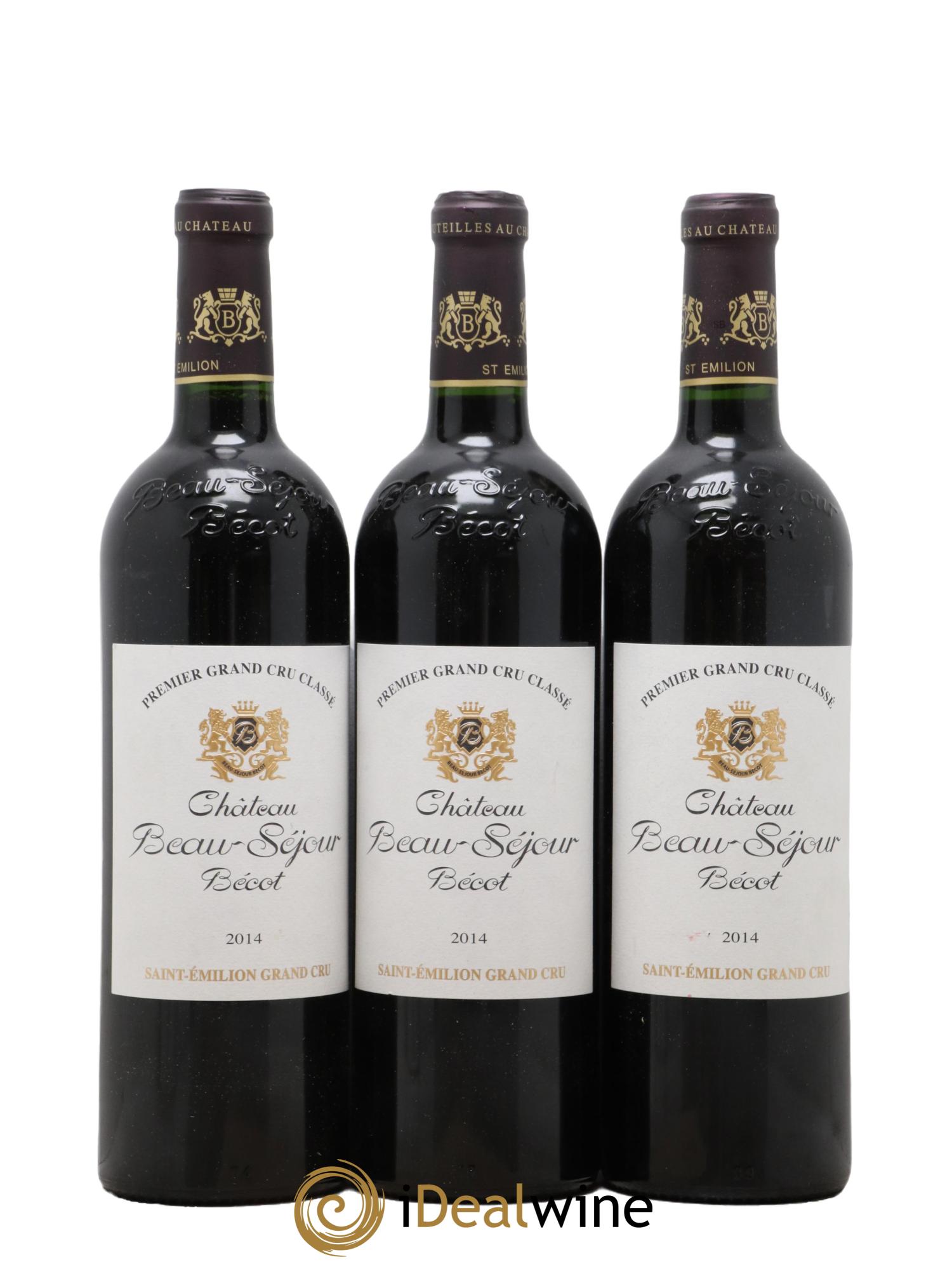 Château Beau-Séjour Bécot 1er Grand Cru Classé B 2014 - Lotto di 3 bottiglie - 0