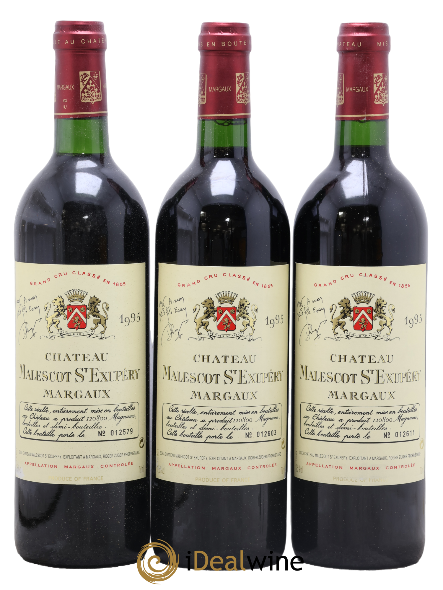 Château Malescot Saint-Exupéry 3ème Grand Cru Classé 1995 - Lot de 3 bouteilles - 0