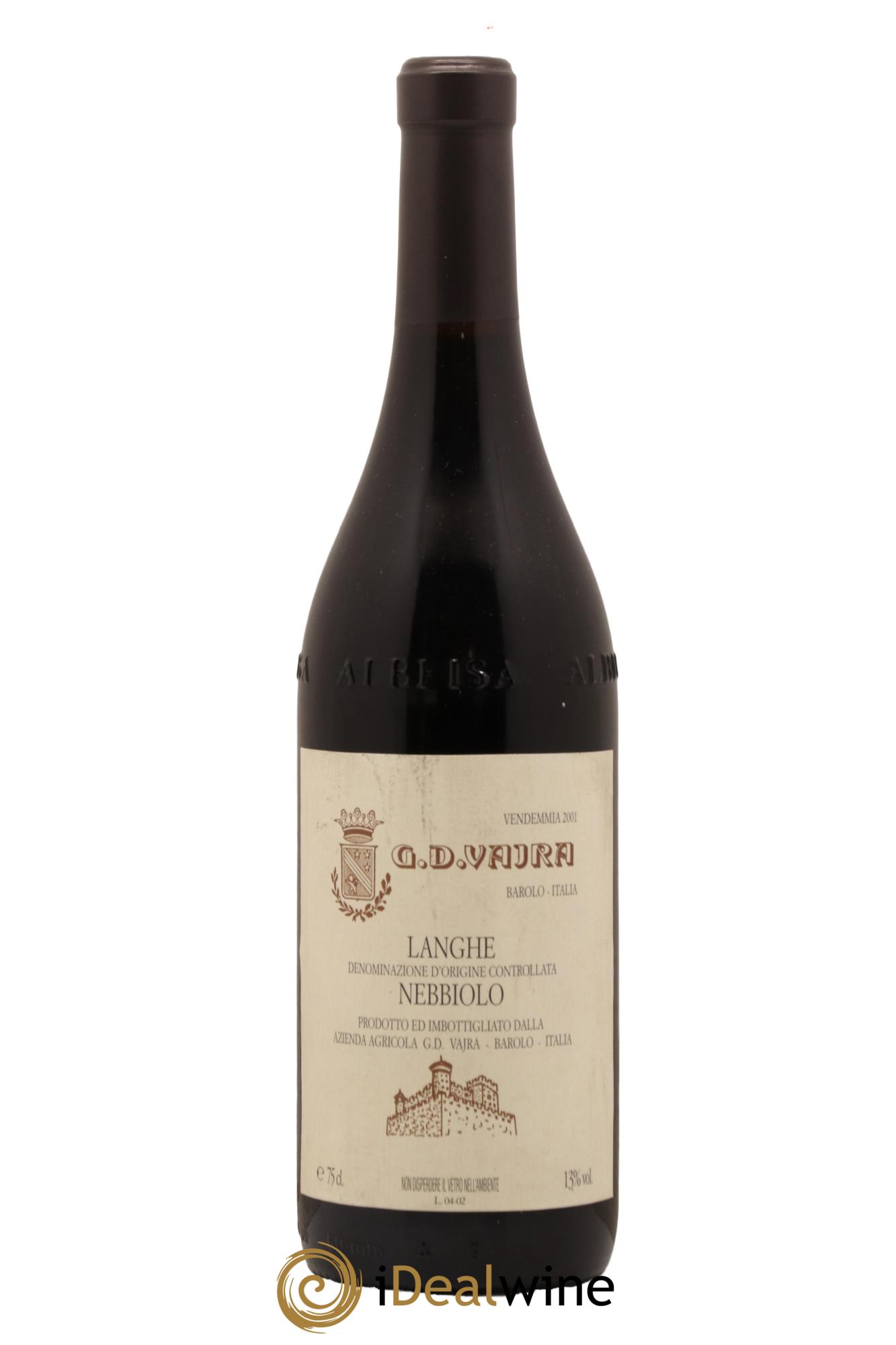 Langhe DOC Nebbiolo G.D Vajra 2001 - Lot de 1 bouteille - 0