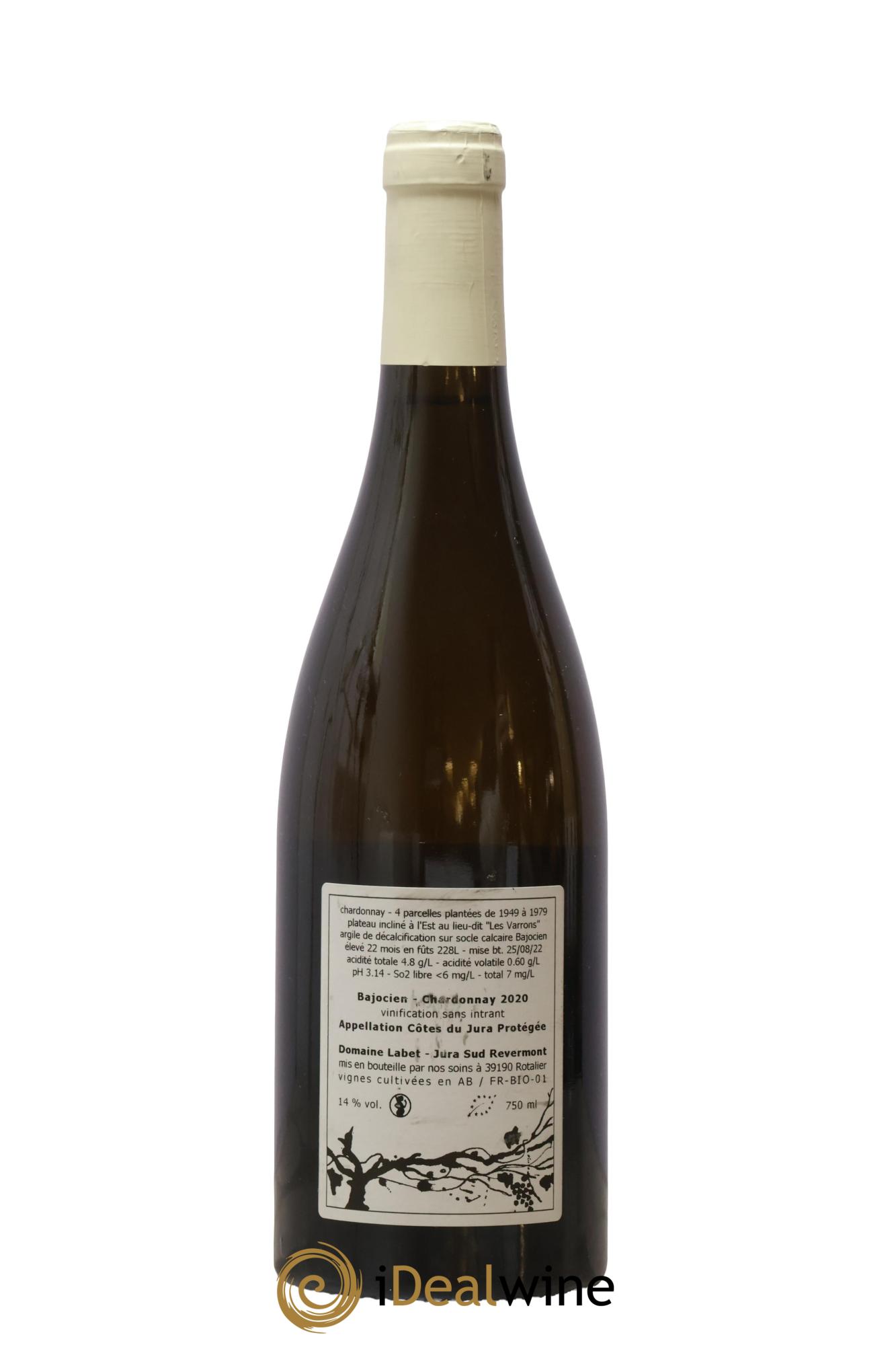 Côtes du Jura Chardonnay Bajocien Romain - Julien - Charline Labet 2020 - Posten von 1 Flasche - 1