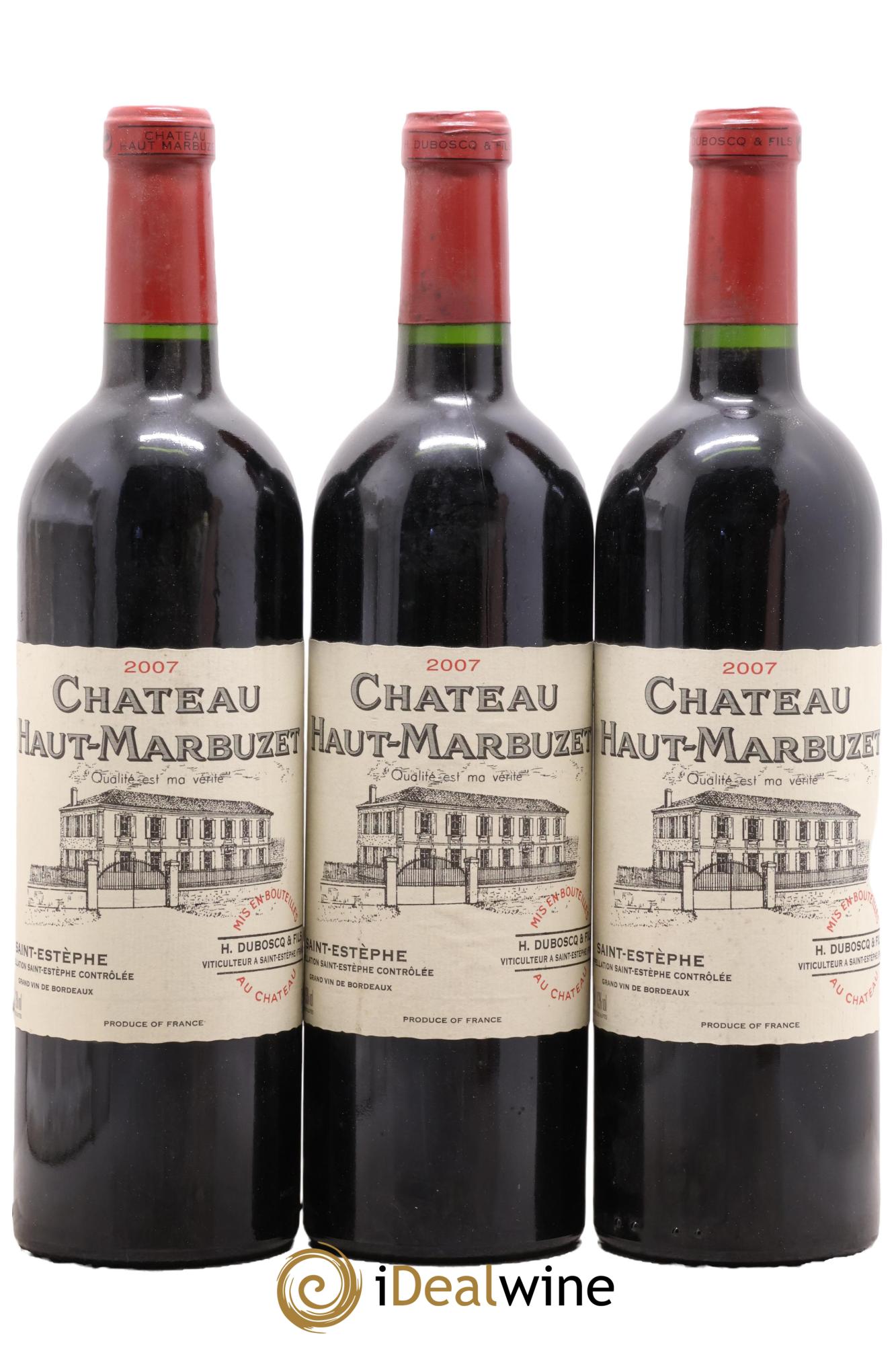 Château Haut Marbuzet 2007 - Lotto di 3 bottiglie - 0