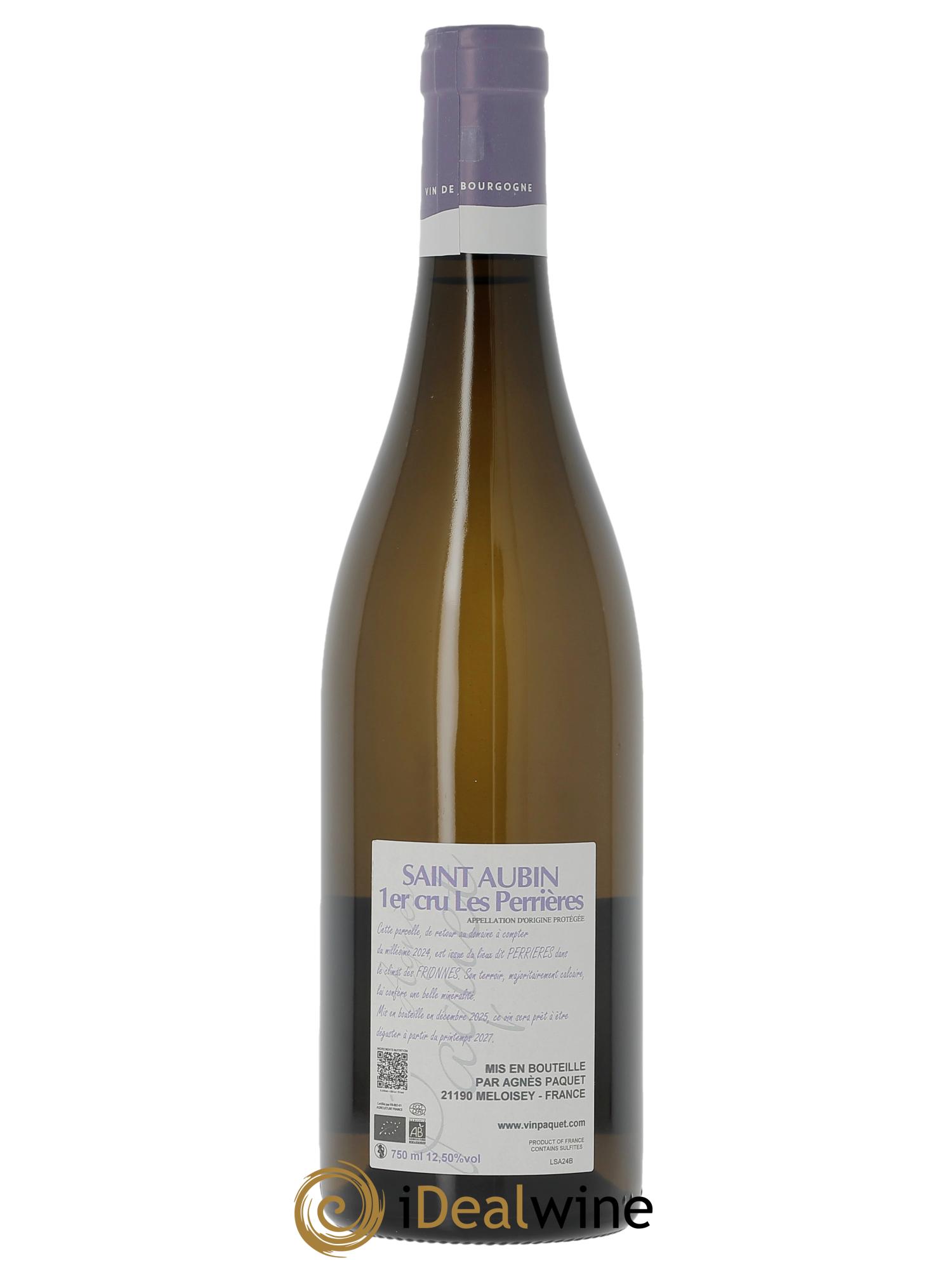 Saint-Aubin 1er Cru Les Perrières Agnès Paquet (Domaine) 2024 - Lot de 1 bouteille - 1