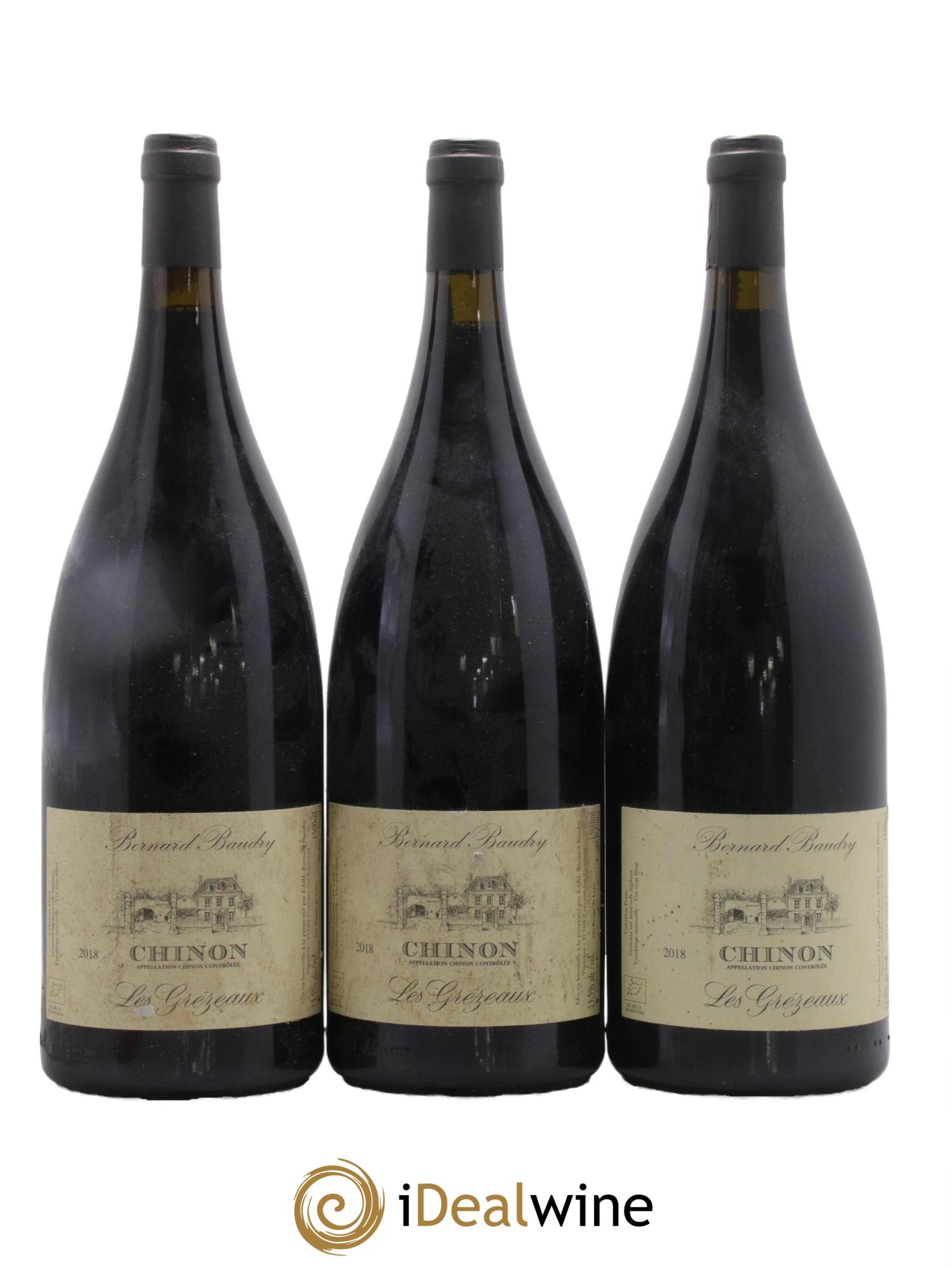 Chinon Les Grézeaux Bernard Baudry 2018 - Lotto di 3 magnum - 0