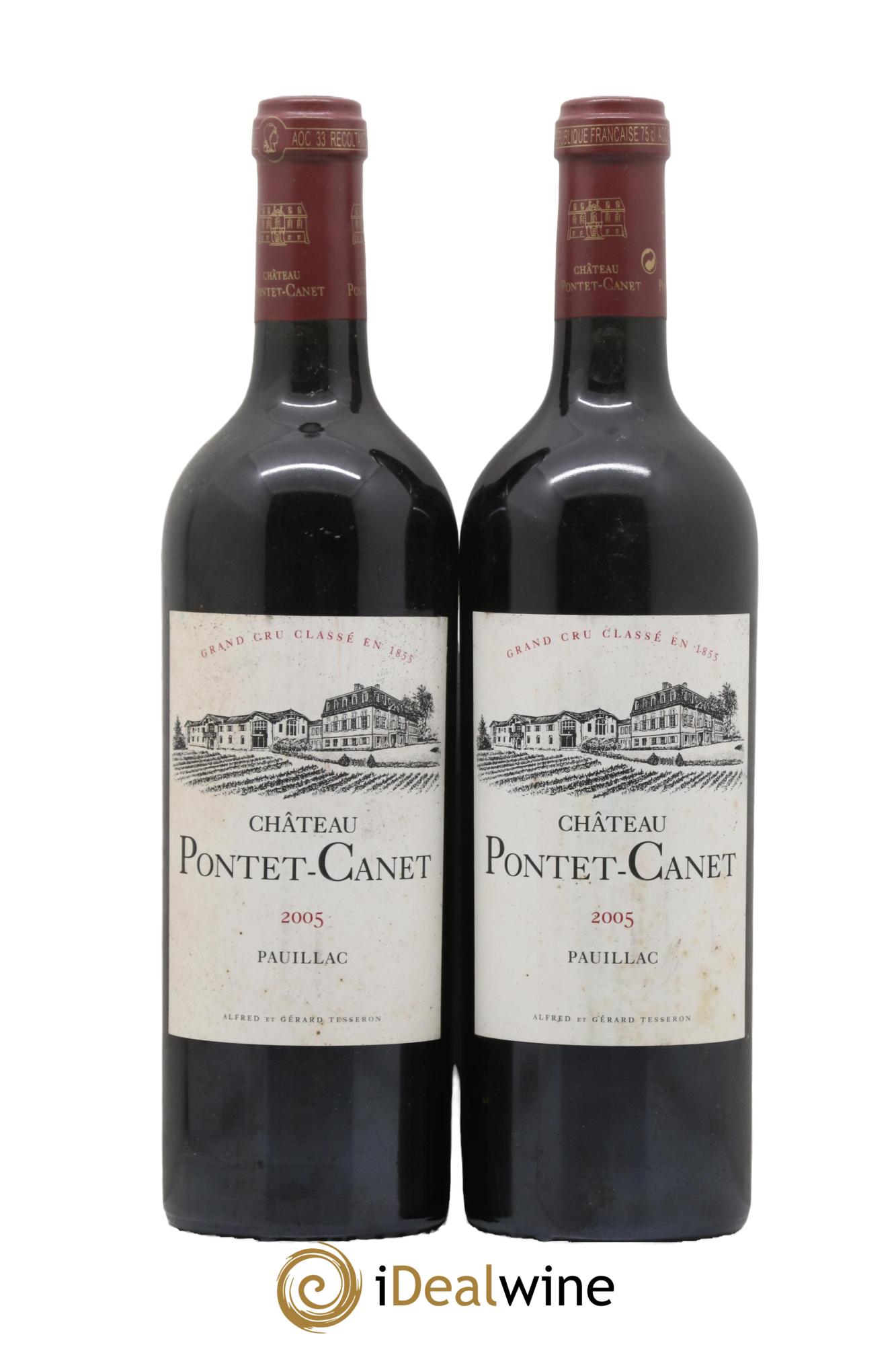 Château Pontet Canet 5ème Grand Cru Classé 2005 - Lot de 2 bouteilles - 0