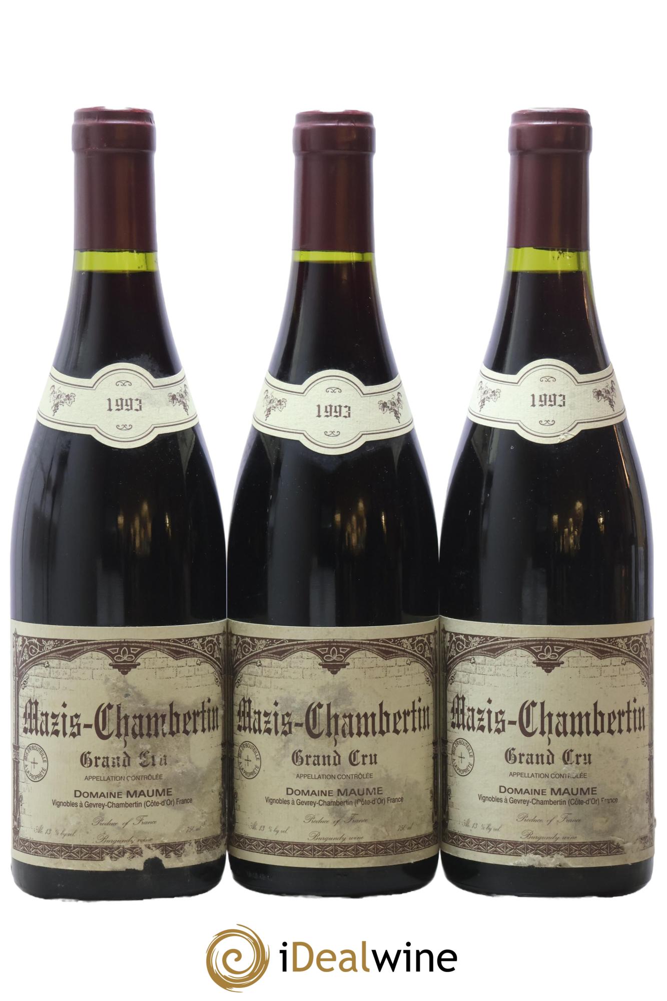 Mazis-Chambertin Grand Cru Maume (Domaine) 1993 - Lot de 3 bouteilles - 0