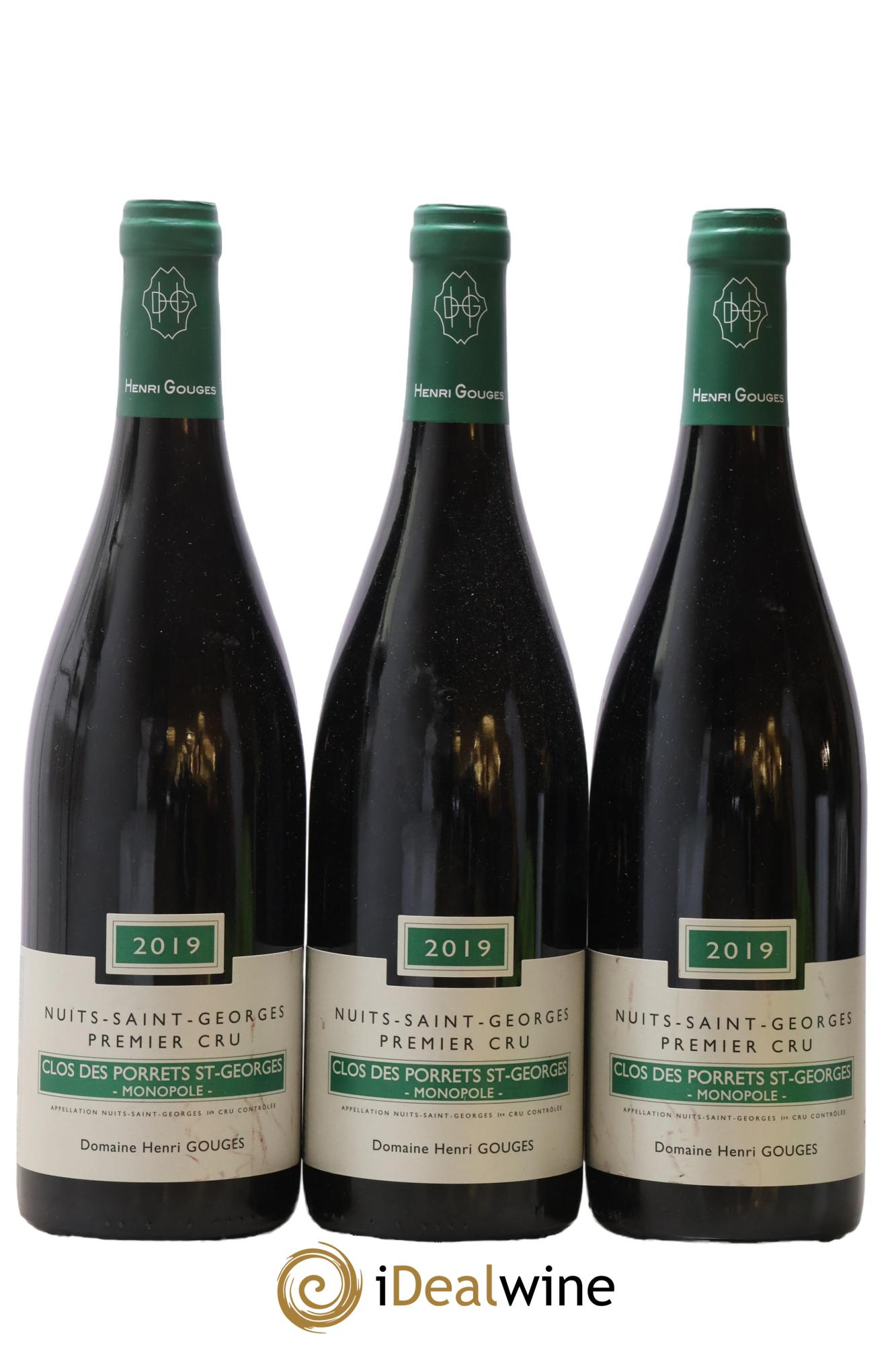 Nuits-Saint-Georges 1er Cru Clos des Porrets St Georges Henri Gouges 2019 - Lot of 3 bottles - 0