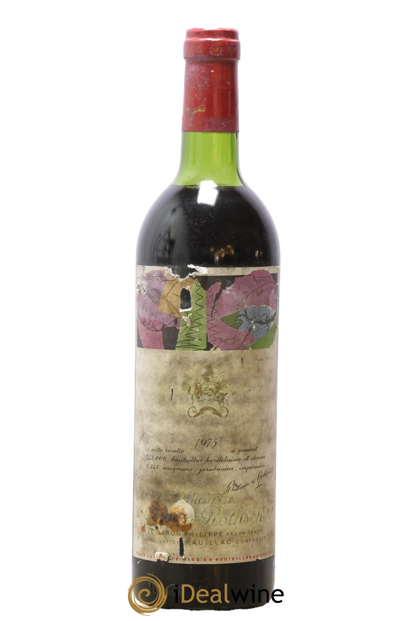 Château Mouton Rothschild 1er Grand Cru Classé 1975 - Lot de 1 bouteille - 0