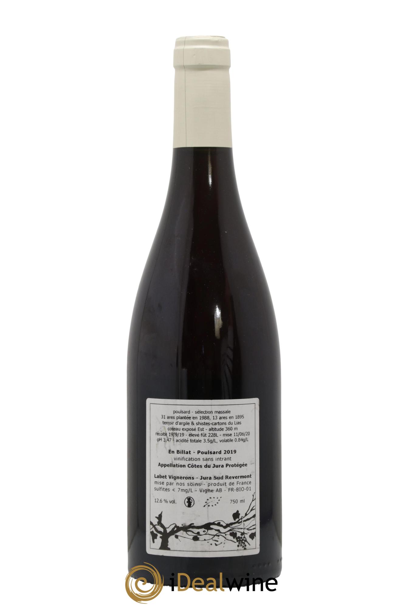 Côtes du Jura Poulsard En Billat Romain - Julien - Charline Labet 2019 - Lot de 1 bouteille - 1