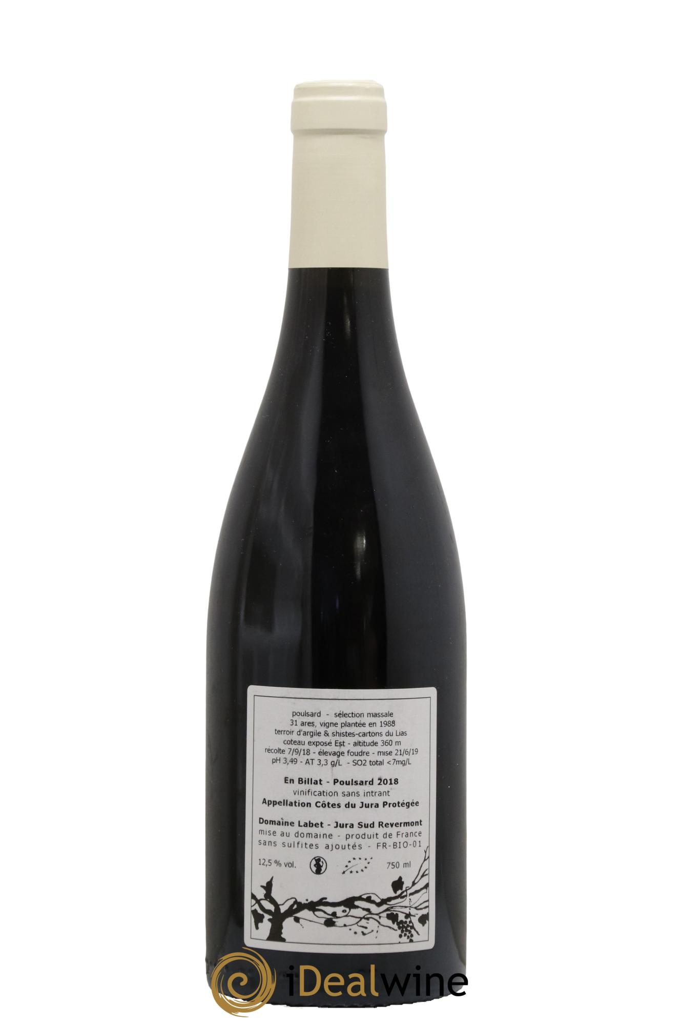 Côtes du Jura Poulsard En Billat Romain - Julien  - Charline Labet 2018 - Lotto di 1 bottiglia - 1