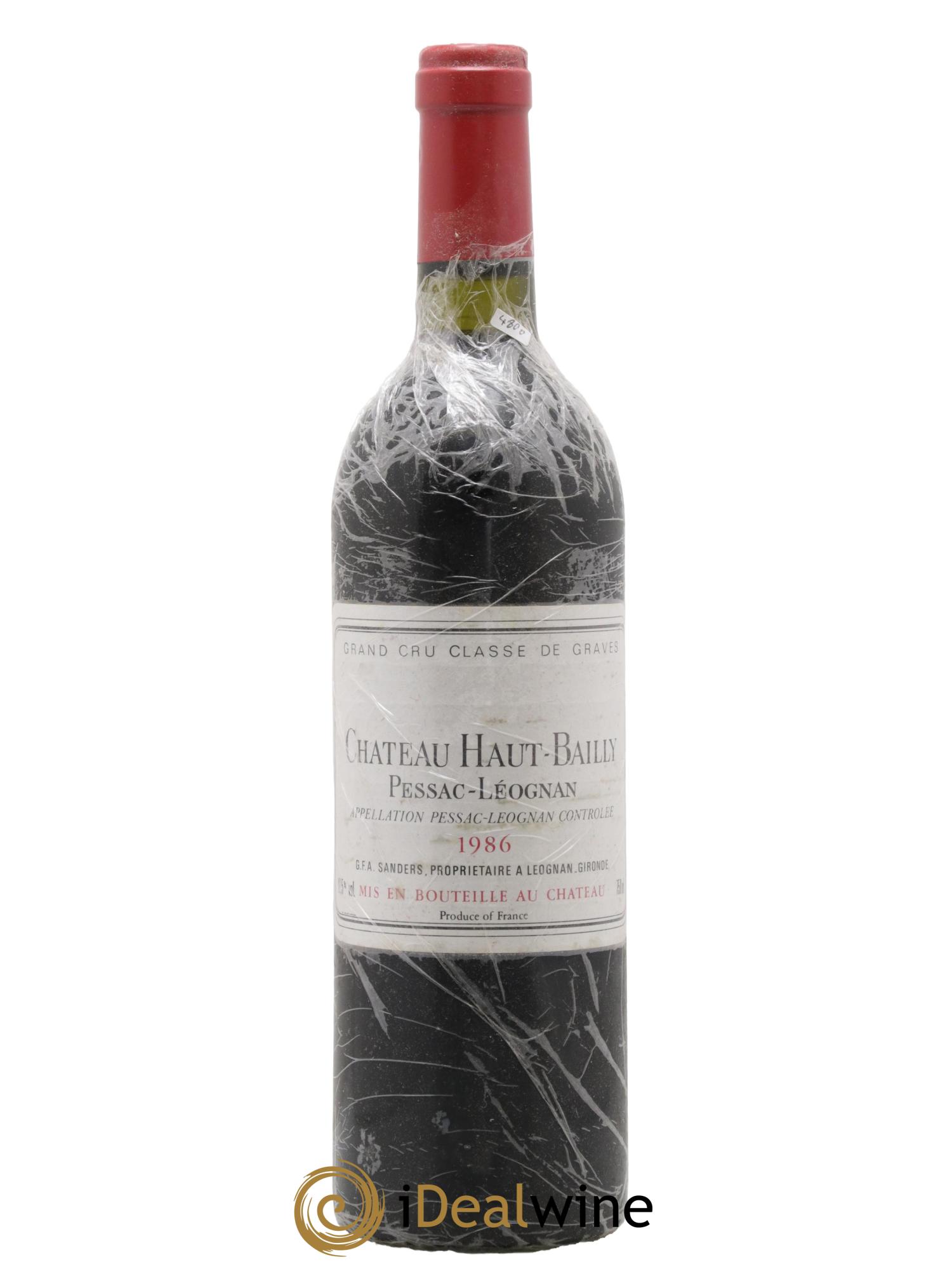 Château Haut-Bailly Cru Classé de Graves 1986 - Lot de 1 bouteille - 0