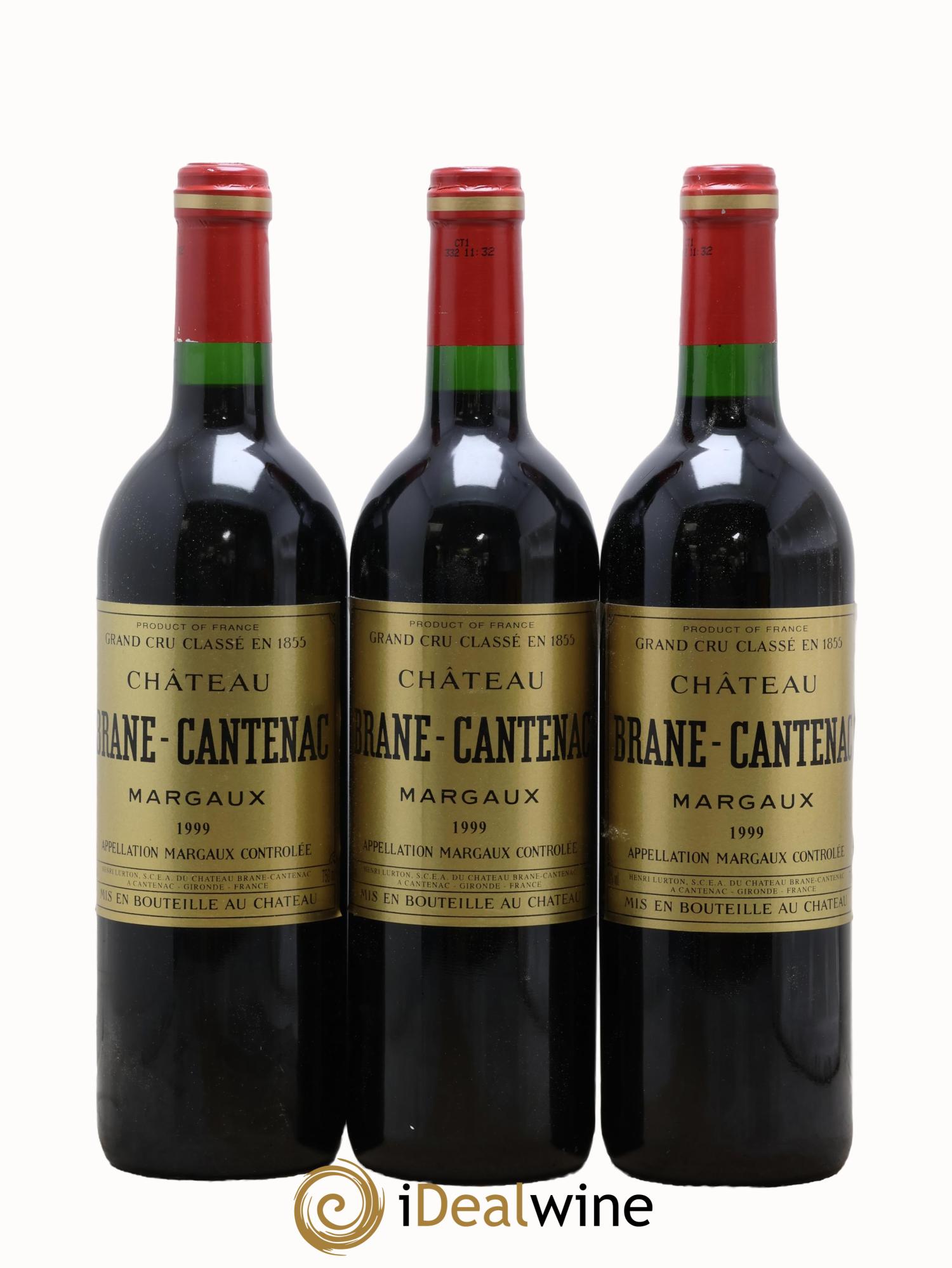 Château Brane Cantenac 2ème Grand Cru Classé 1999 - Lotto di 3 bottiglie - 0