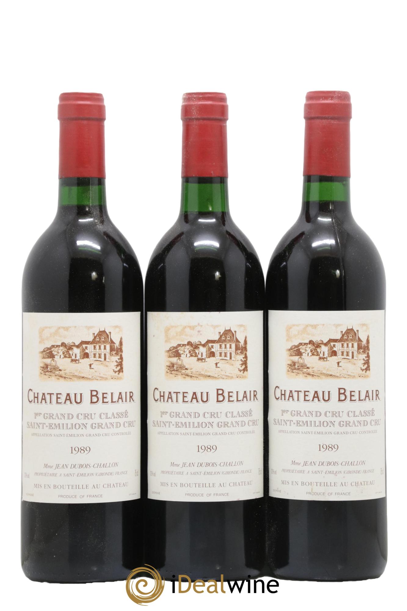Château Belair (Belair-Monange) 1er Grand Cru Classé B 1989 - Lot de 12 bouteilles - 3