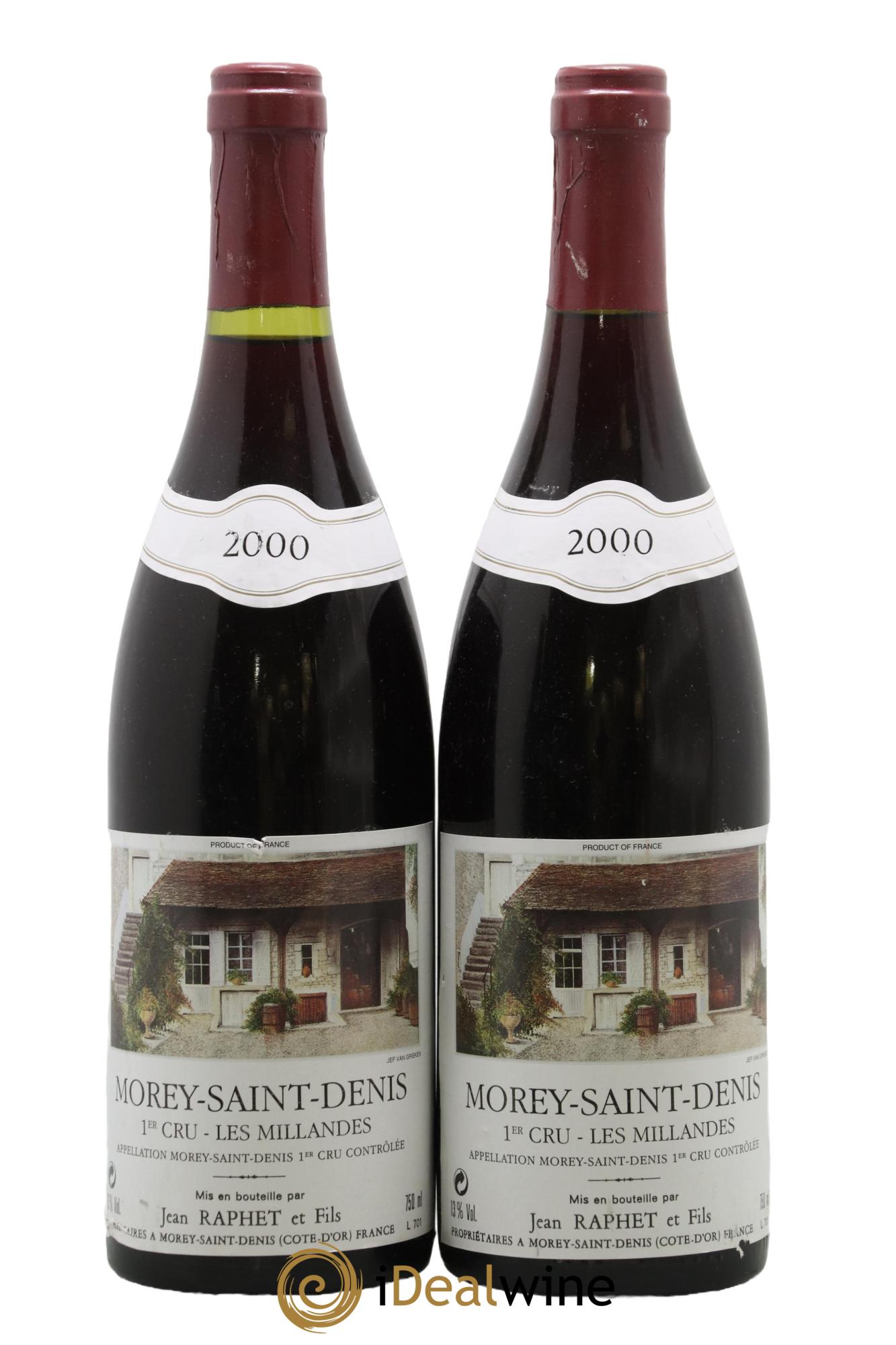 Morey-Saint-Denis 1er Cru les millandes jean raphet et fils 2000 - Lot de 2 bouteilles - 0