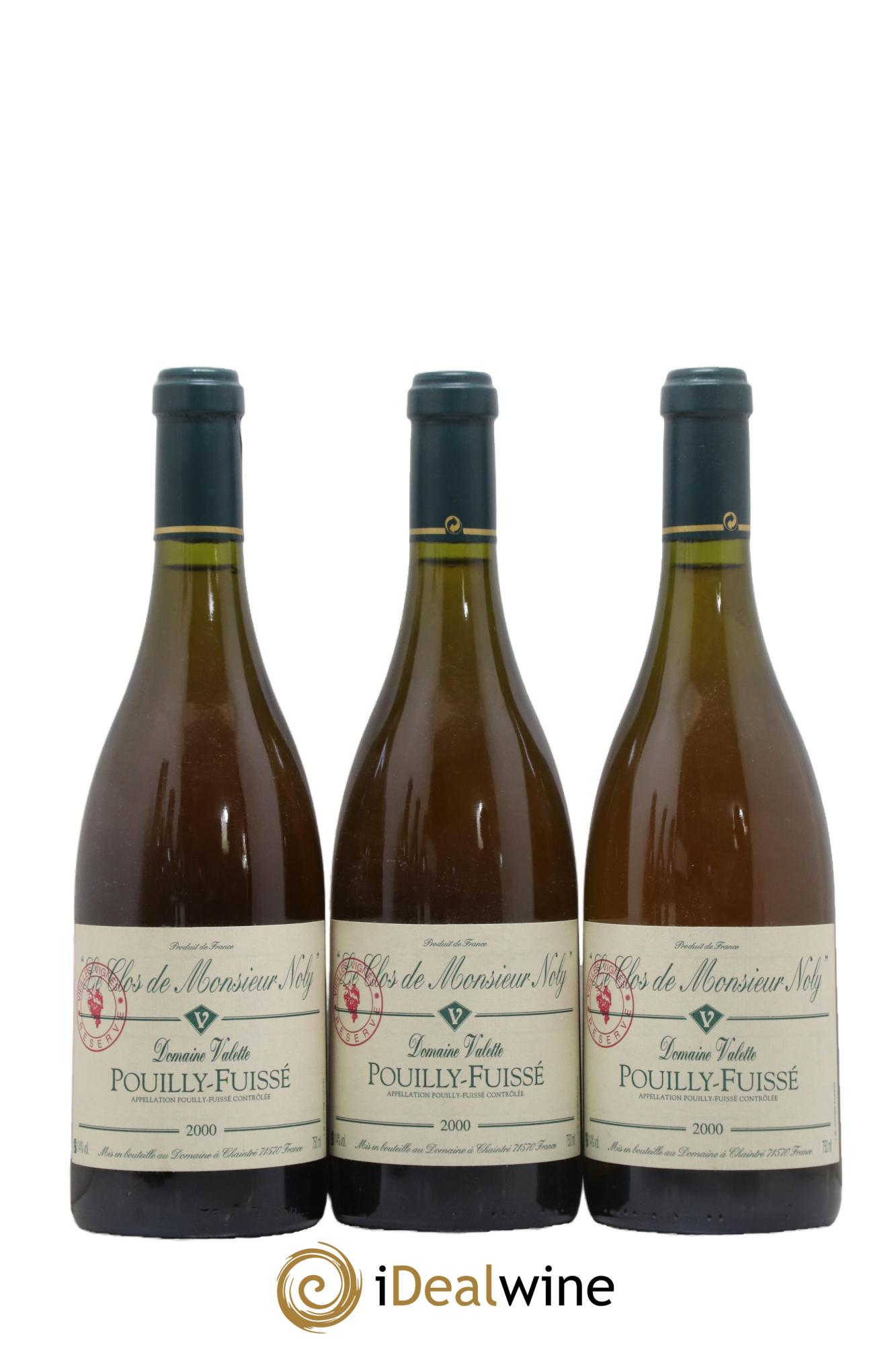Pouilly-Fuissé Clos de Monsieur Noly Vieilles Vignes Valette (Domaine) 2000 - Lot de 6 bouteilles - 1