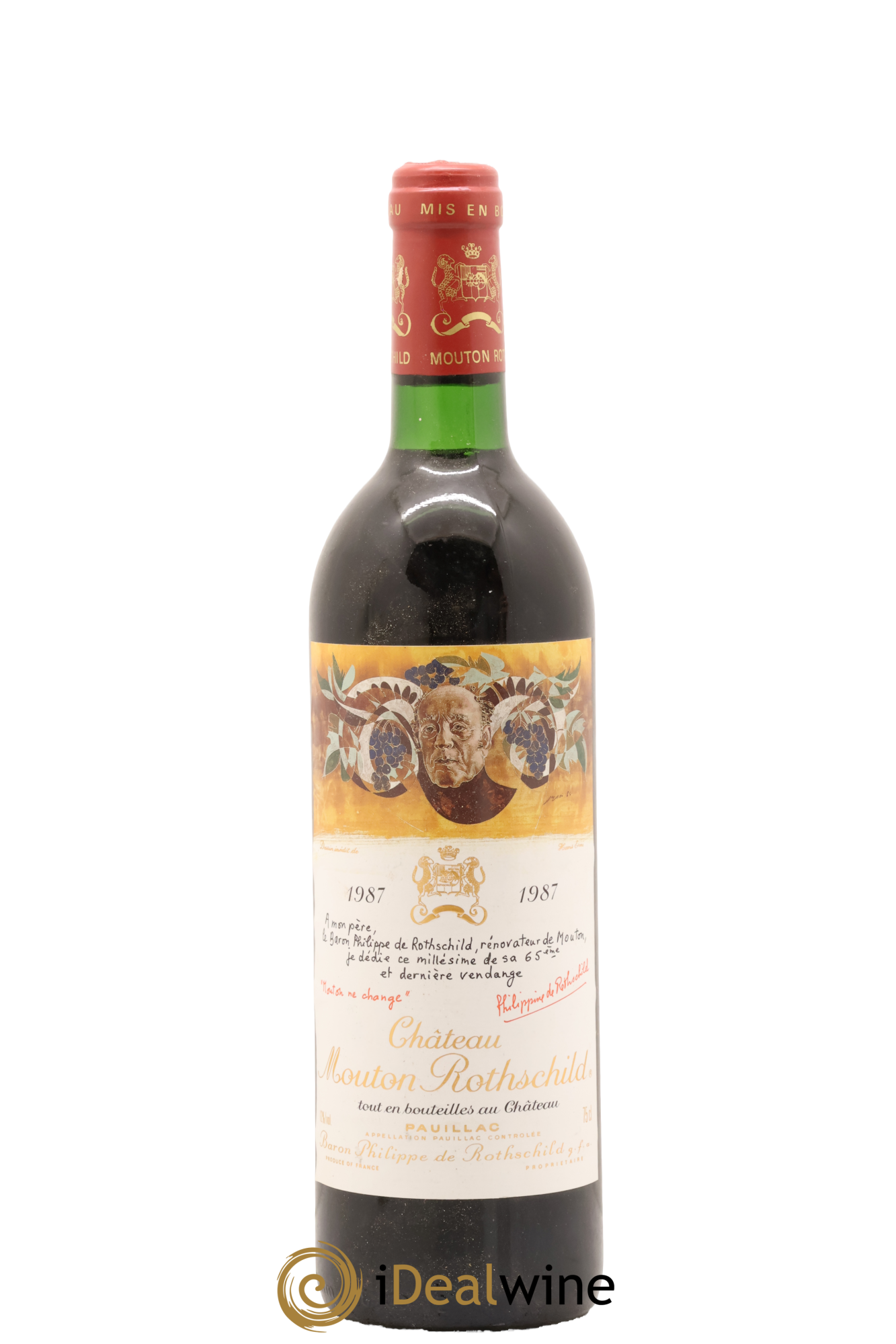 Château Mouton Rothschild 1er Grand Cru Classé 1987 - Lot de 1 bouteille - 0