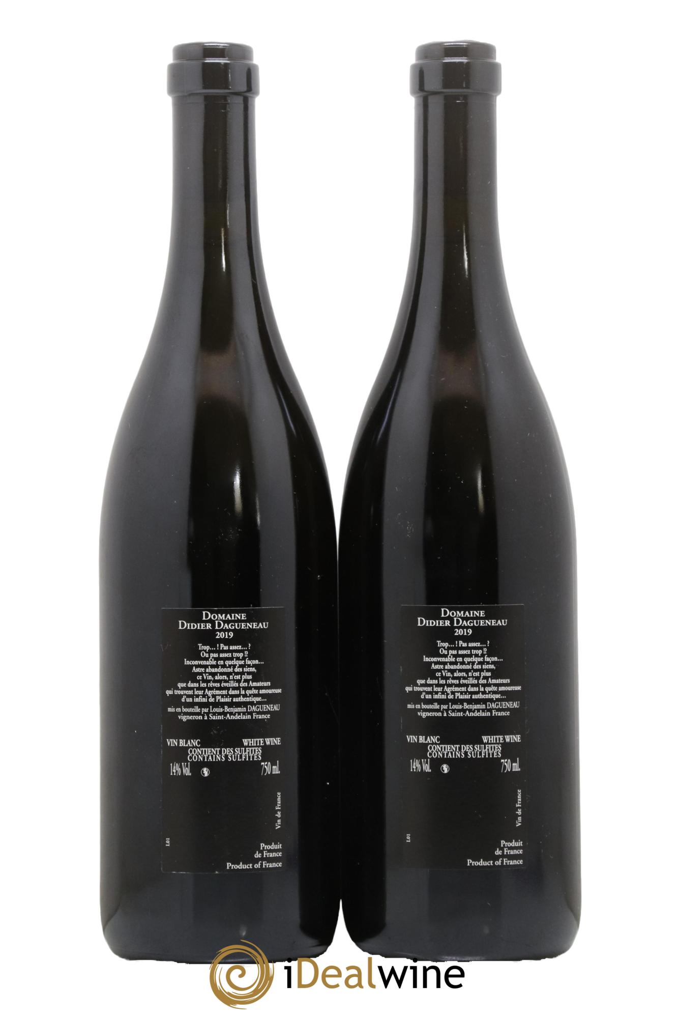 Vin de France (anciennement Pouilly-Fumé) Silex Dagueneau (Domaine Didier - Louis-Benjamin) 2019 - Posten von 2 Flaschen - 1