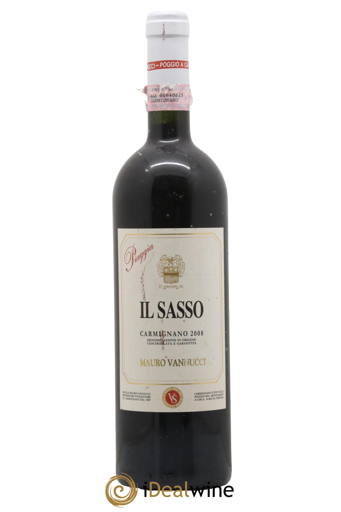 Carmignano DOCG Piaggia IL Sasso Mauro Vannucci 2008 - Lot de 1 bouteille - 0