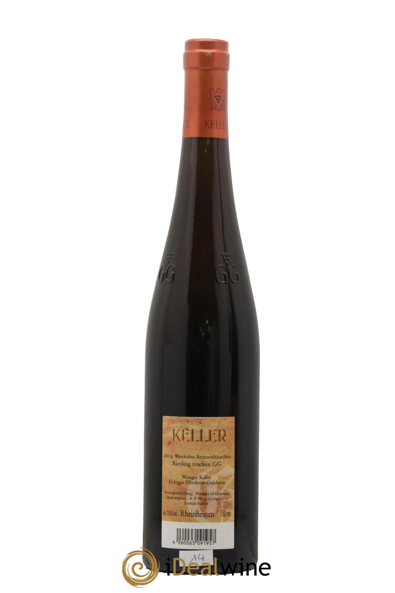 Riesling Trocken GG Abts Erde Westhofen Brunnenhäuschen Keller 2014 - Lot de 1 bouteille - 1