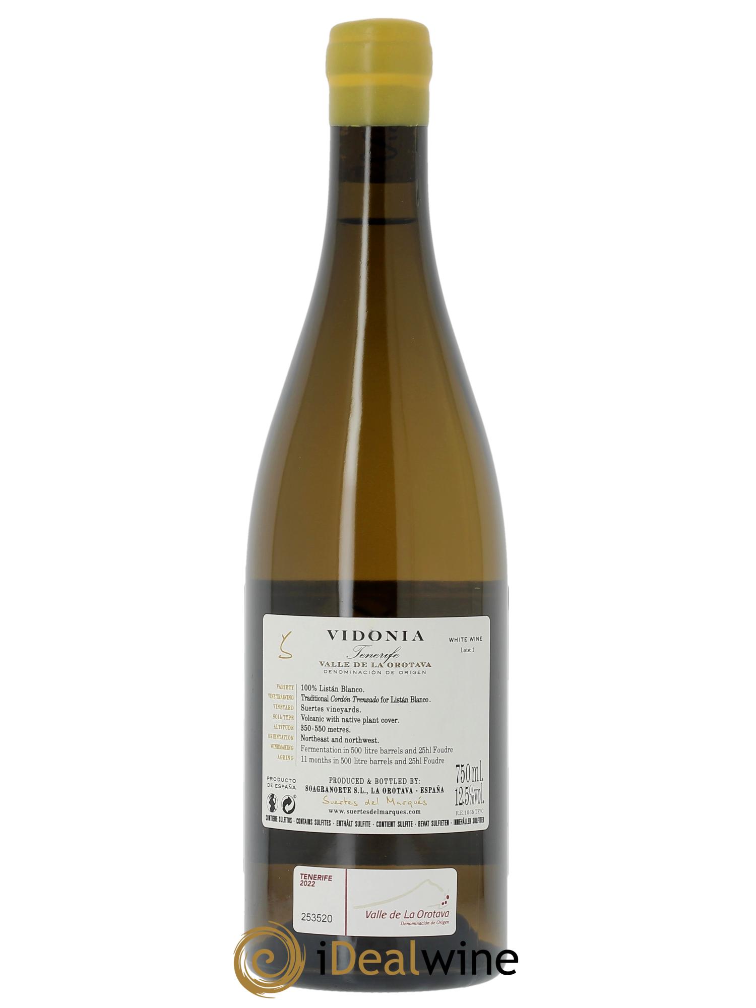 Valle de la Orotava Suertes del Marqués Vidonia  2022 - Posten von 1 Flasche - 1