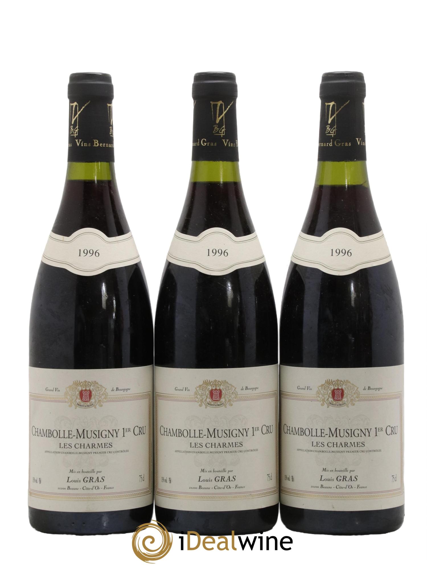 Chambolle-Musigny 1er Cru Les Charmes Domaine Louis Gras 1996 - Lot de 3 bouteilles - 0