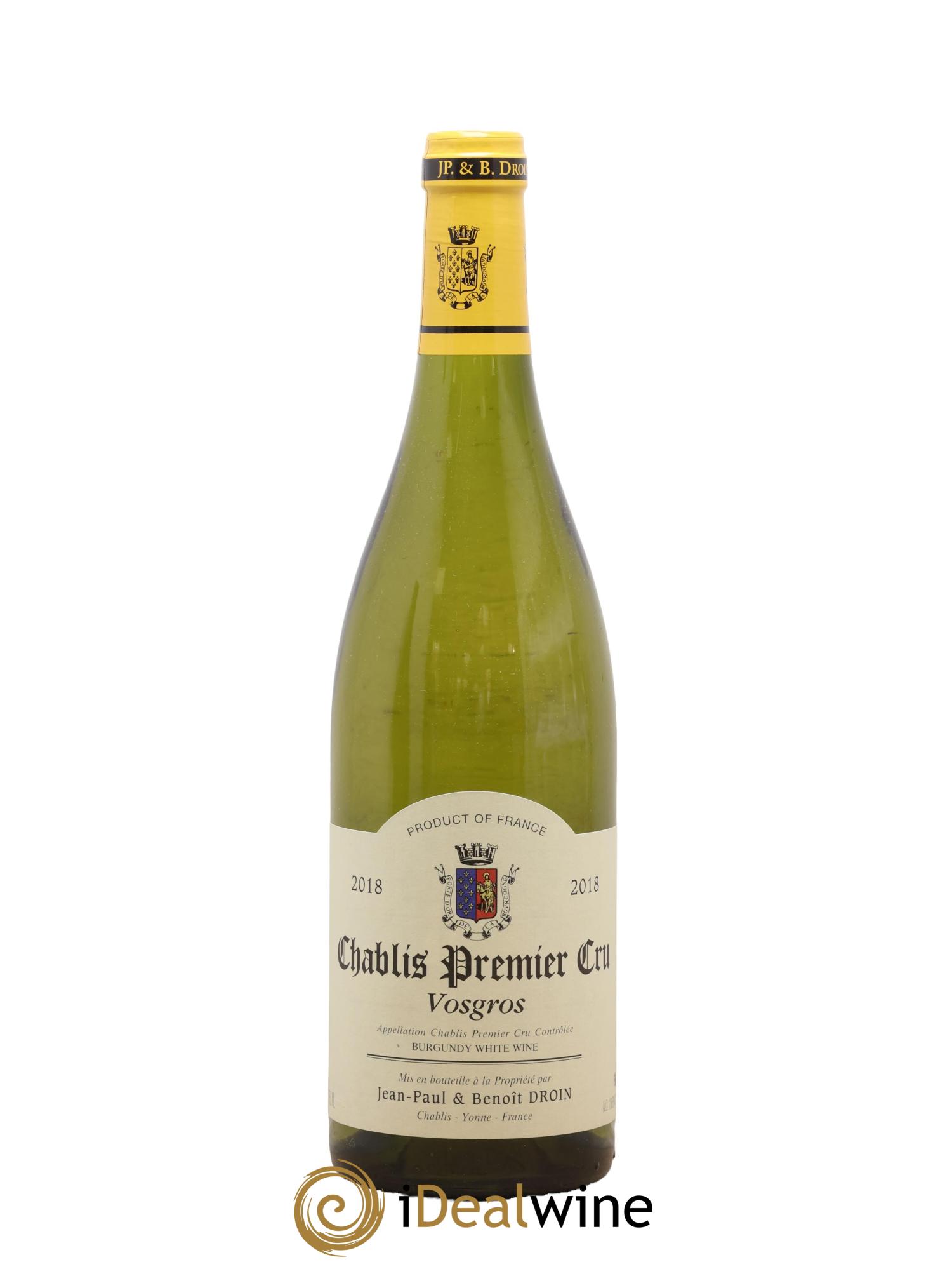 Chablis 1er Cru Vosgros Jean-Paul & Benoît Droin (Domaine) 2018 - Lot de 1 bouteille - 0