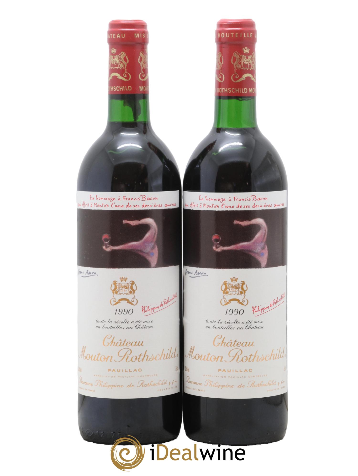 Château Mouton Rothschild 1er Grand Cru Classé 1990 - Lot de 2 bouteilles - 0