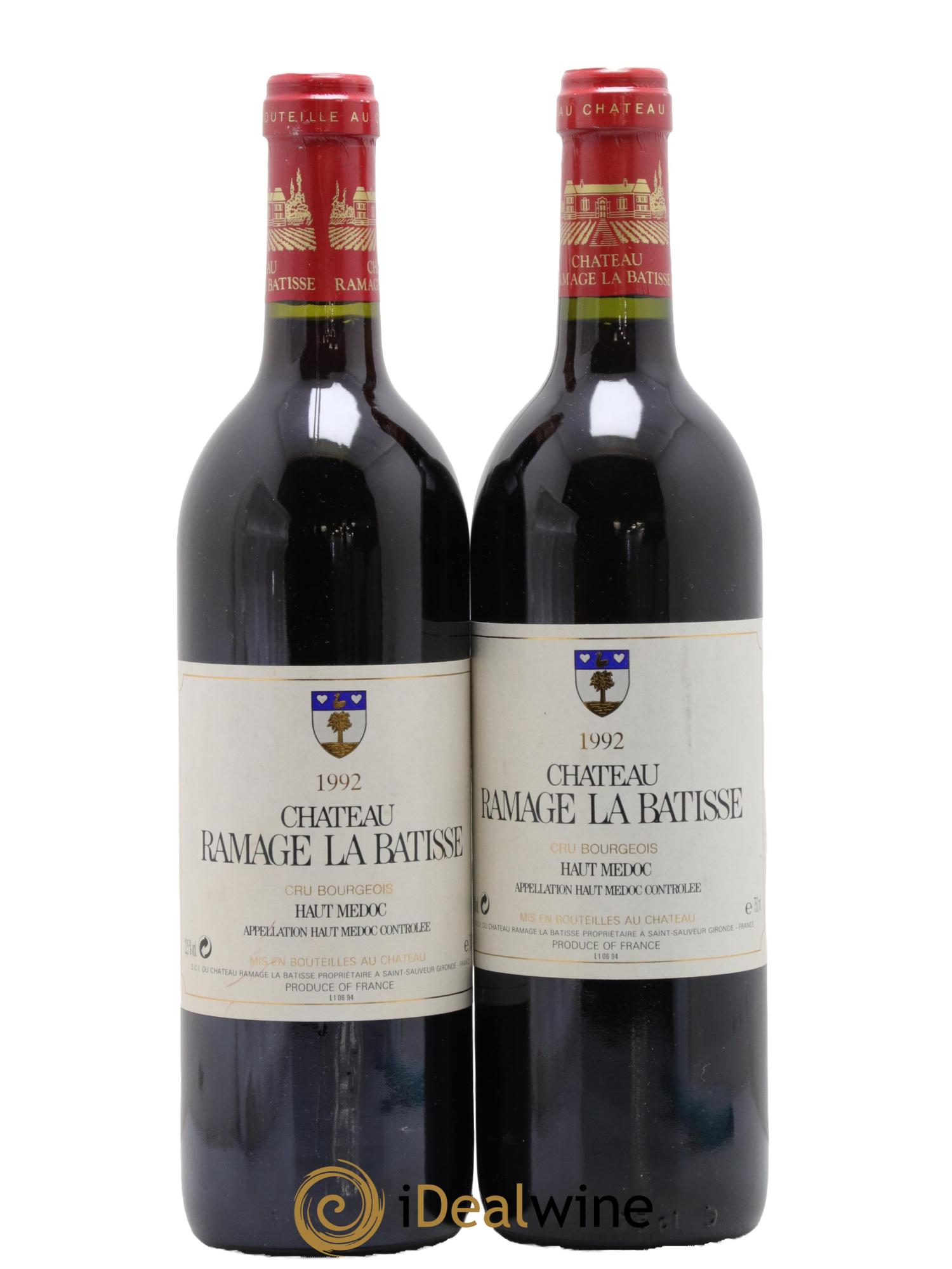 Château Ramage la Bâtisse Cru Bourgeois 1992 - Lot de 2 bouteilles - 0