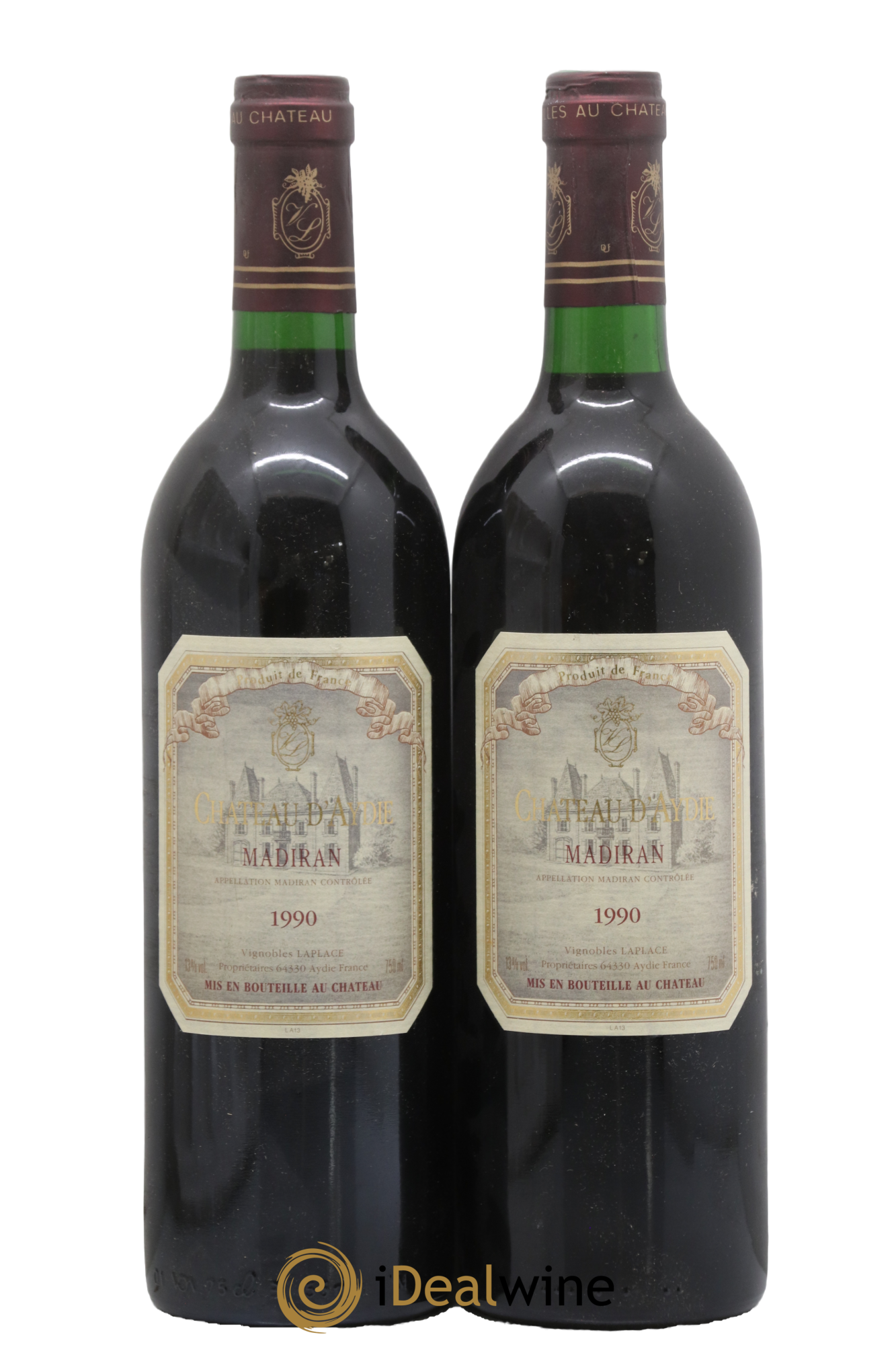 Madiran Château Aydie Famille Laplace 1990 - Lot de 2 bouteilles - 0
