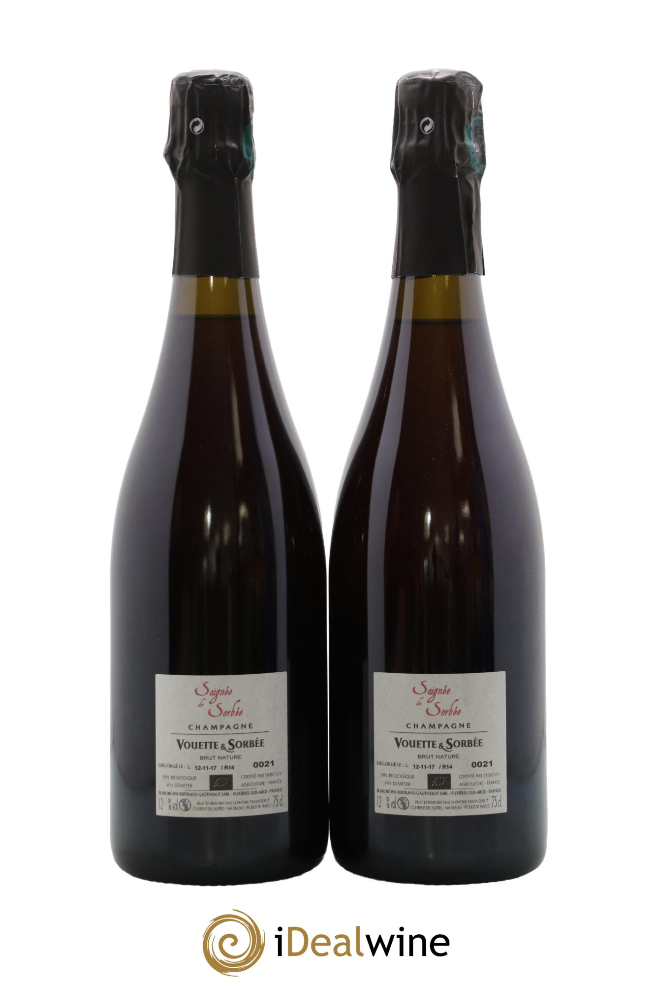 Saignée de Sorbée Extra-Brut Vouette et Sorbée 2014 - Posten von 2 Flaschen - 1