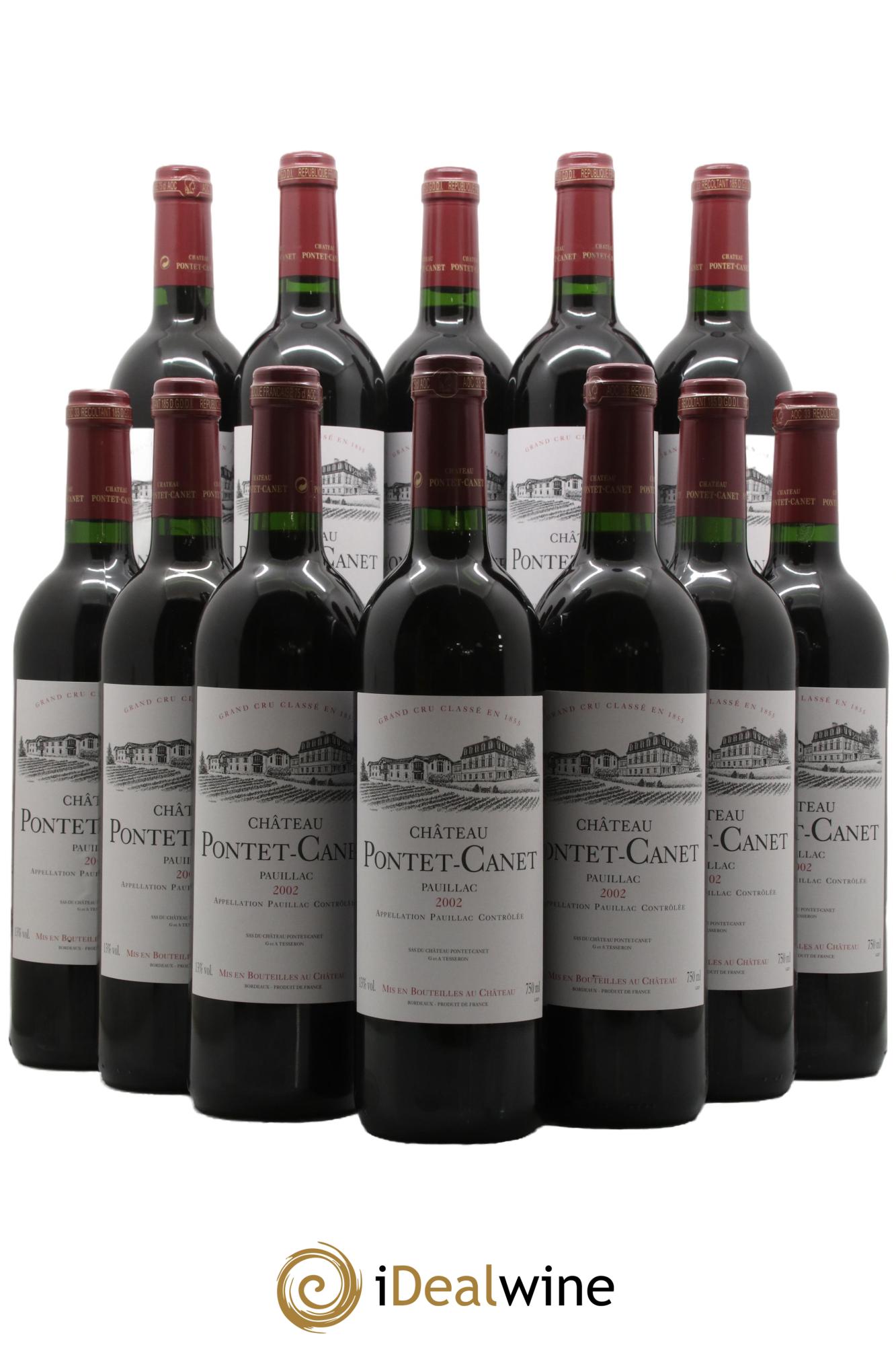 Château Pontet Canet 5ème Grand Cru Classé 2002 - Lotto di 12 bottiglie - 0