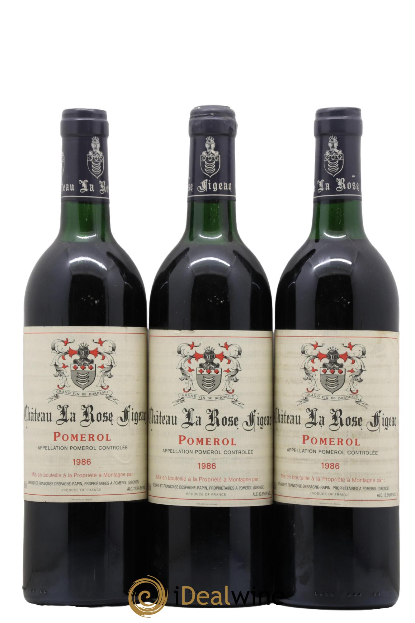 Pomerol Larose Figeac 1986 - Lot de 3 bouteilles - 0