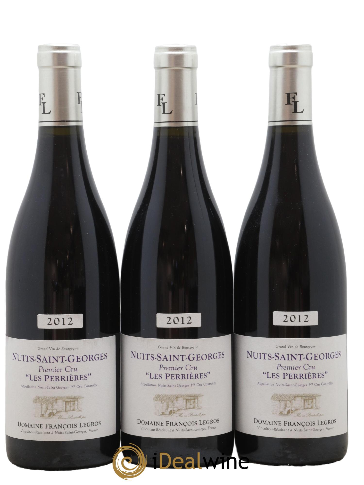 Nuits-Saint-Georges 1er Cru Les Perrieres Francois Legros 2012 - Lot de 3 bouteilles - 0