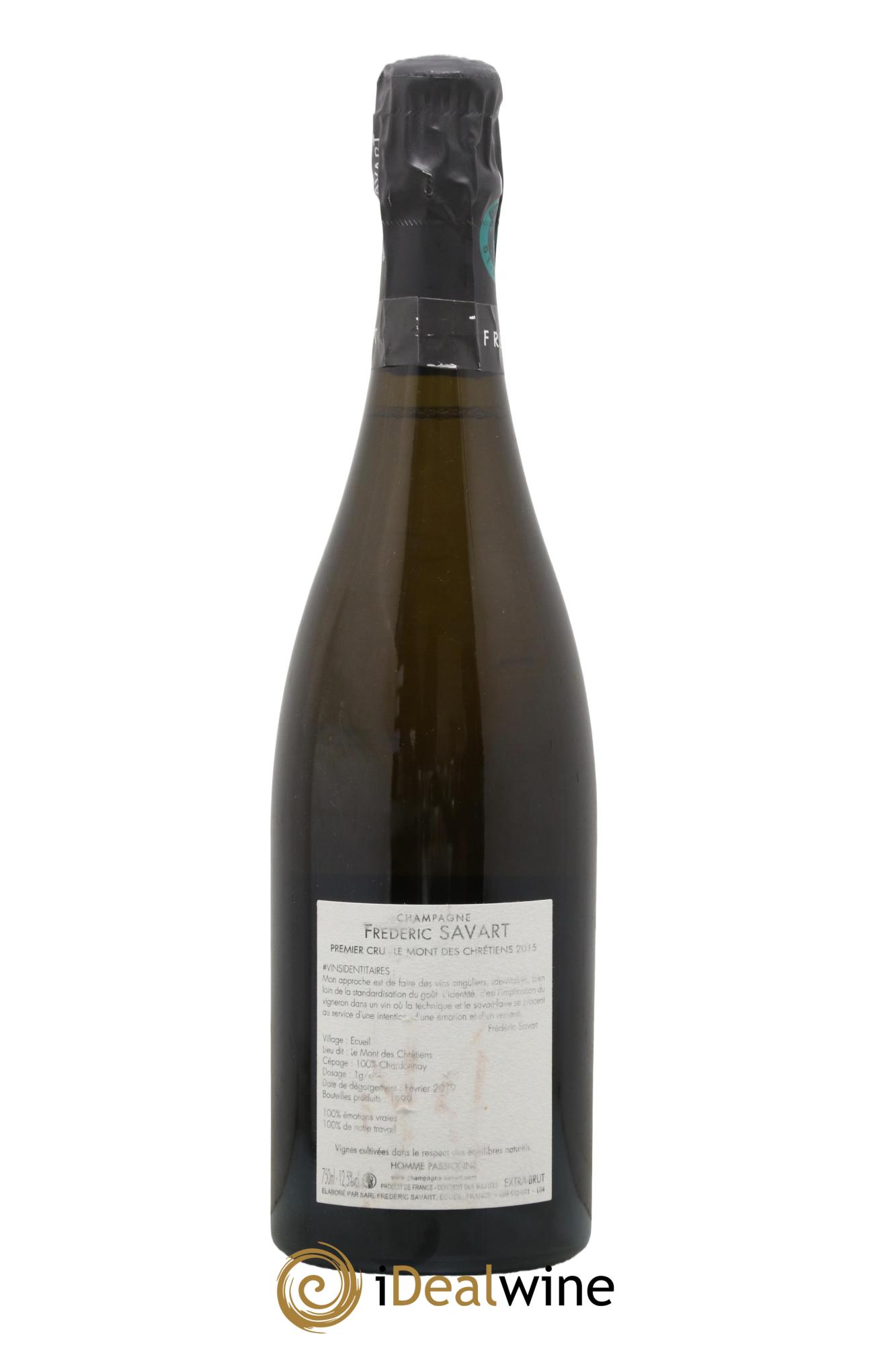 Le Mont des Chrétiens 1er Cru Extra-Brut Savart 2015 - Lot de 1 bouteille - 1