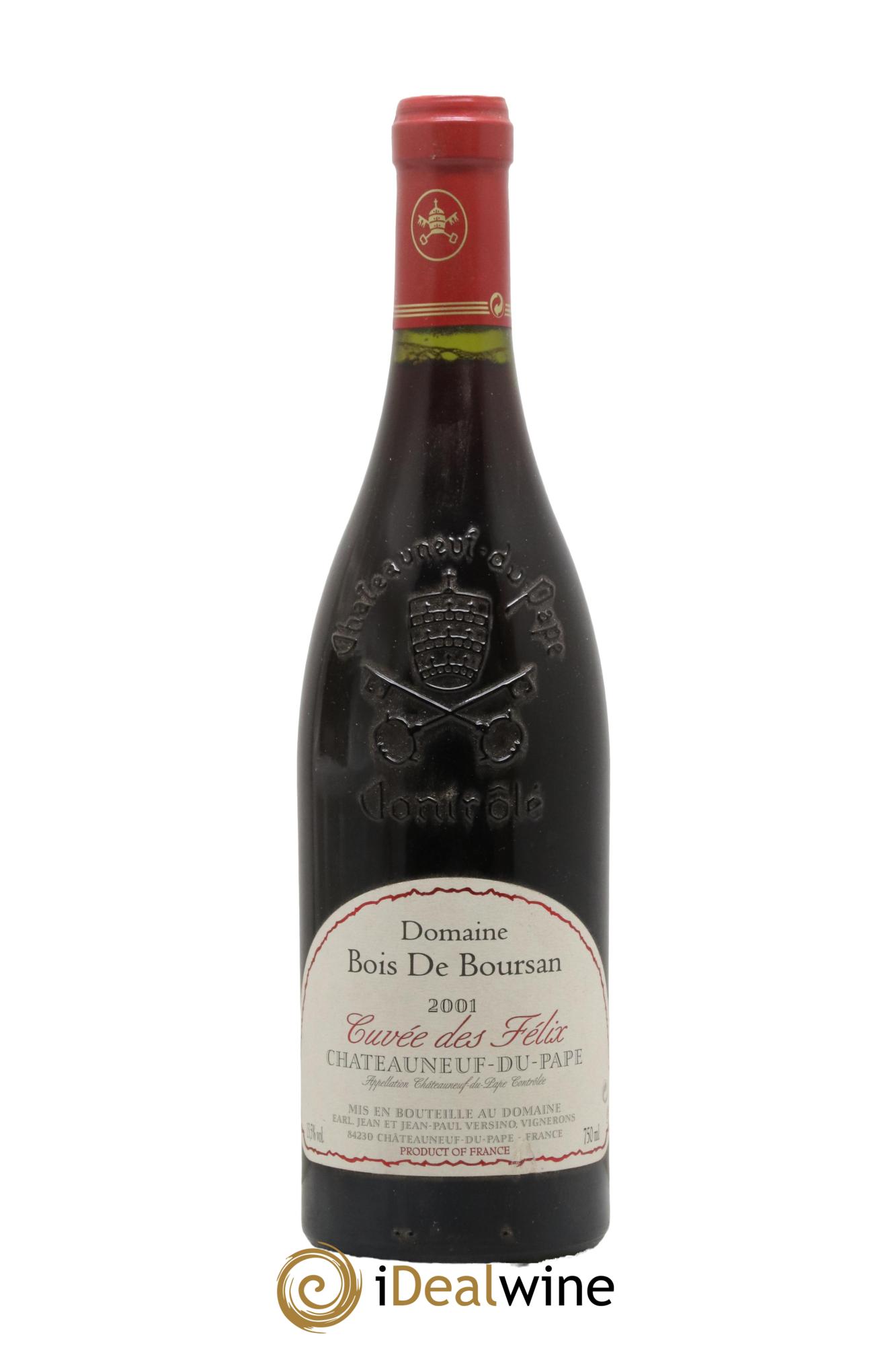 Châteauneuf-du-Pape Bois de Boursan (Domaine) Cuvée des Félix Jean et Jean-Paul Versino 2001 - Lotto di 1 bottiglia - 0