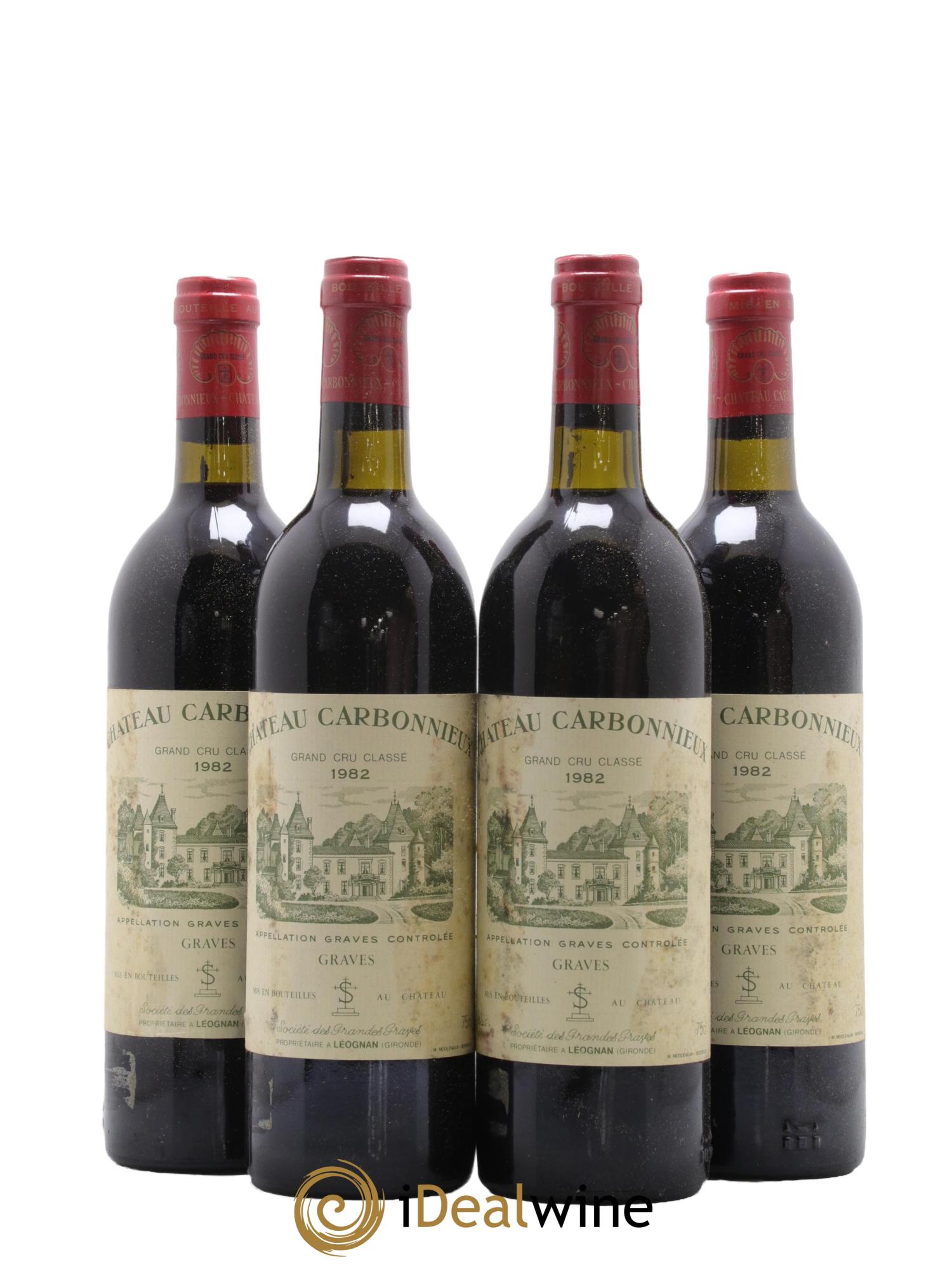 Château Carbonnieux Cru Classé de Graves 1982 - Lot de 4 bouteilles - 0
