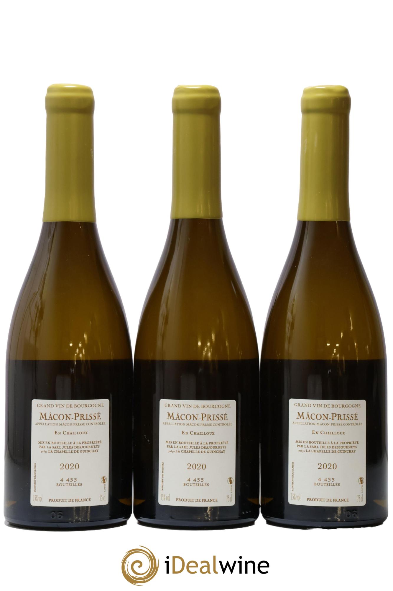 Mâcon-Prissé En Chailloux Jules Desjourneys 2020 - Lot de 3 bouteilles - 1