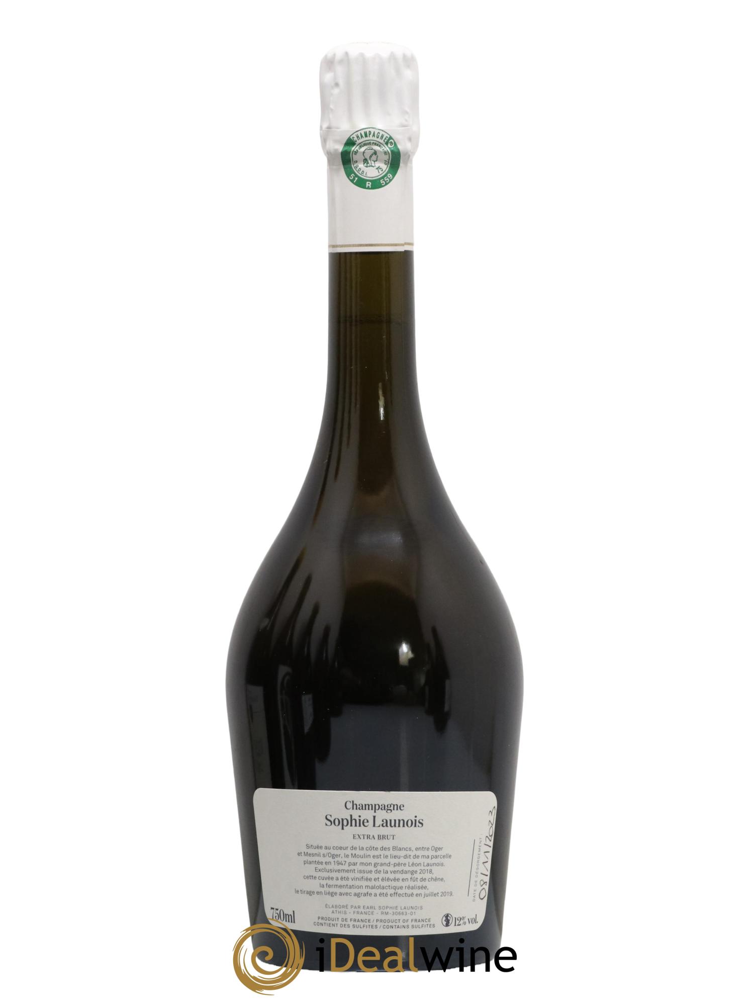 Champagne Oger Grand Cru Le Moulin Maison Sophie Launois 2018 - Lot de 1 bouteille - 1