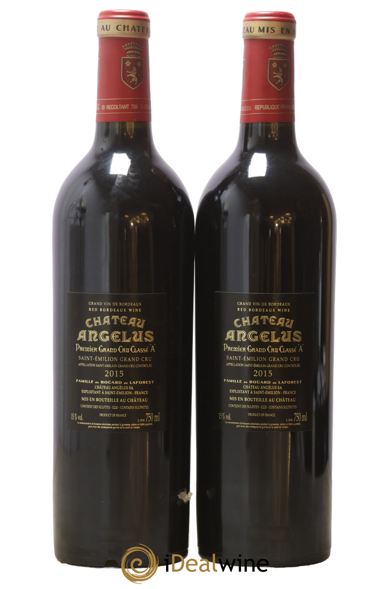 Château Angélus 1er Grand Cru Classé A 2015 - Lot of 2 bottles - 1
