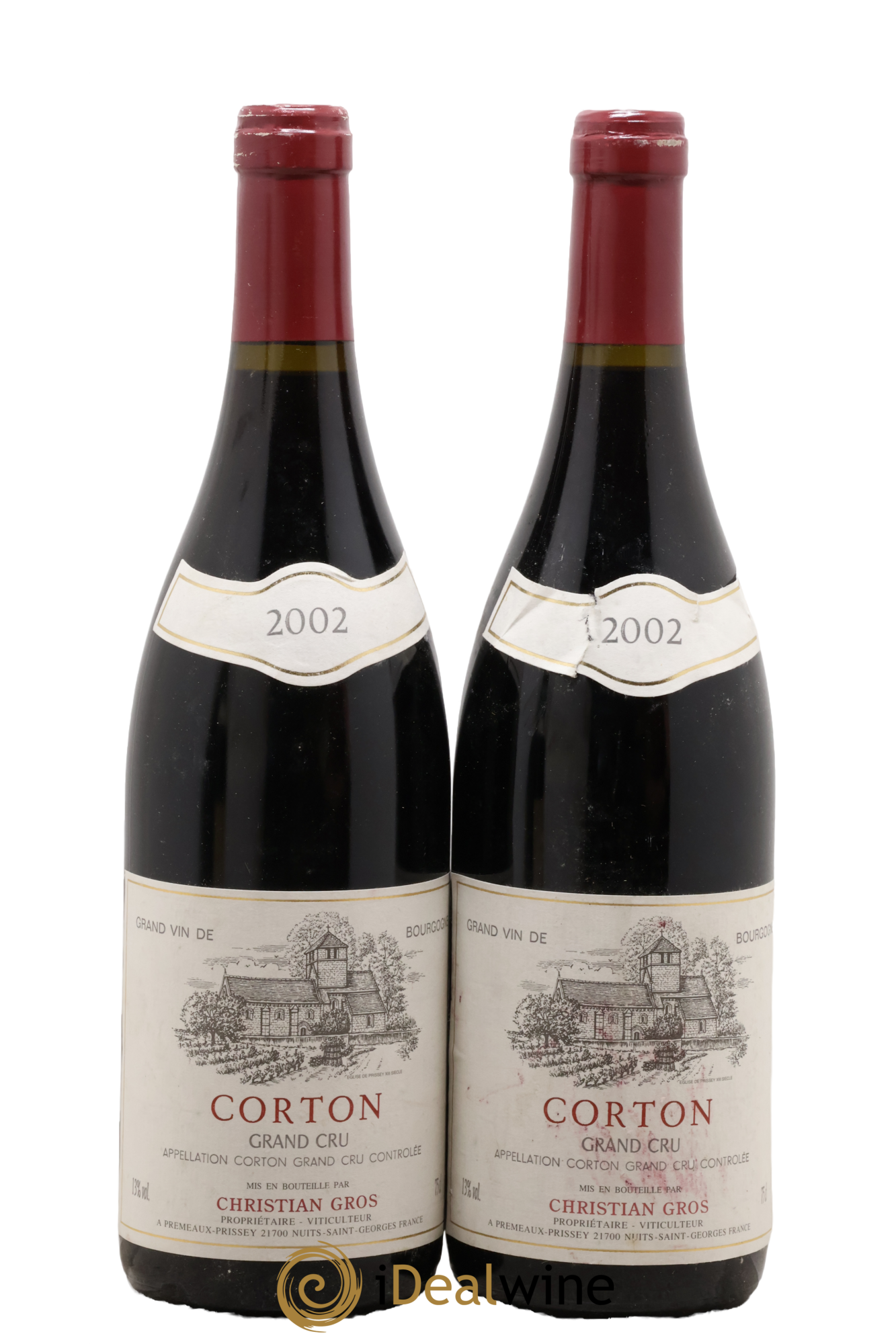 Corton Grand Cru Christian Gros 2002 - Lot de 2 bouteilles - 0