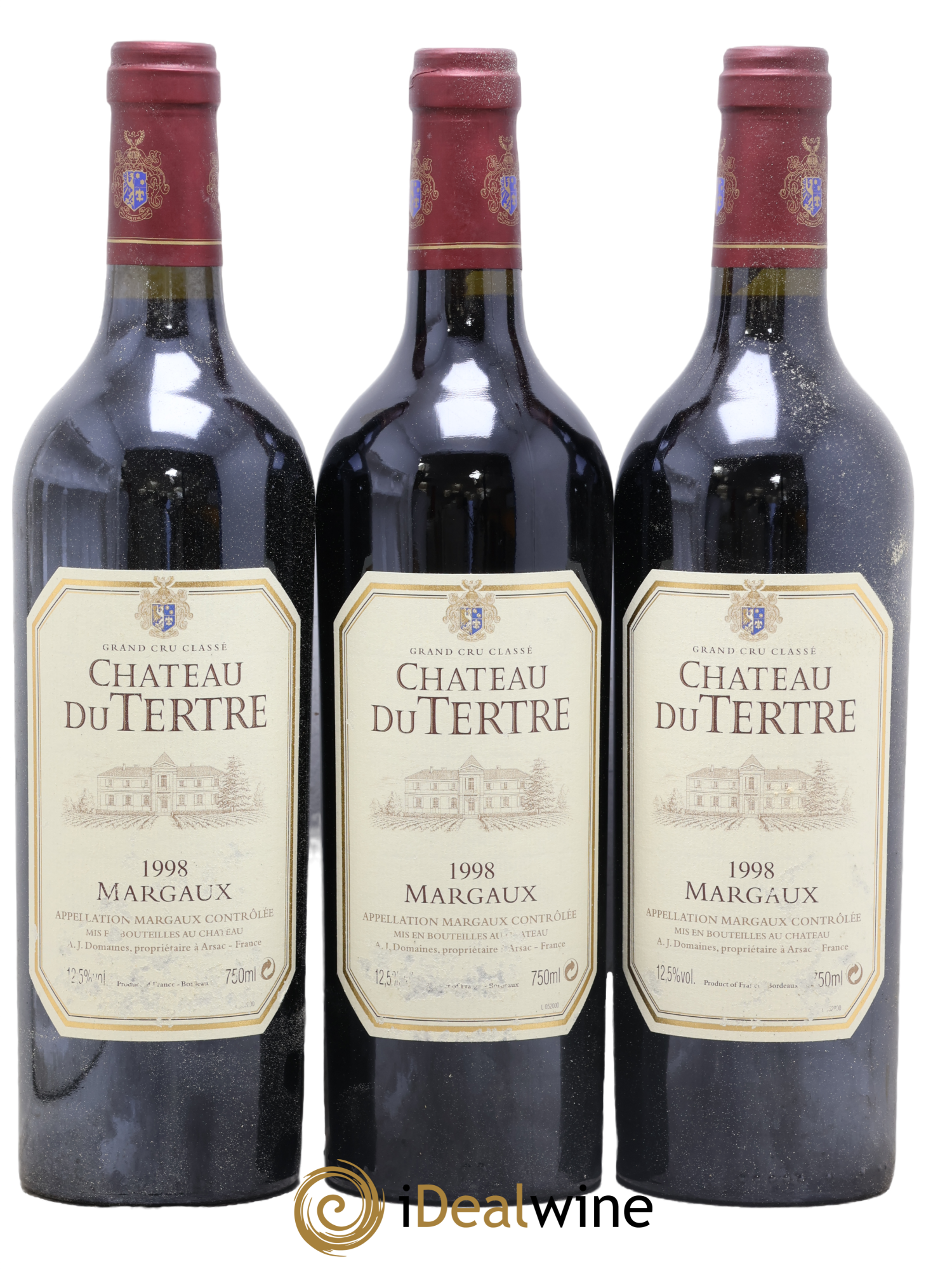 Château du Tertre 5ème Grand Cru Classé 1998 - Lot de 3 bouteilles - 0