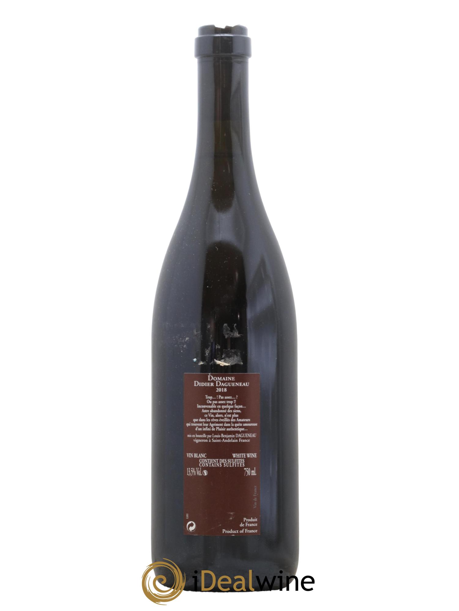 Vin de France (anciennement Pouilly-Fumé) Pur Sang Dagueneau (Domaine Didier - Louis-Benjamin) 2018 - Lot de 1 bouteille - 1