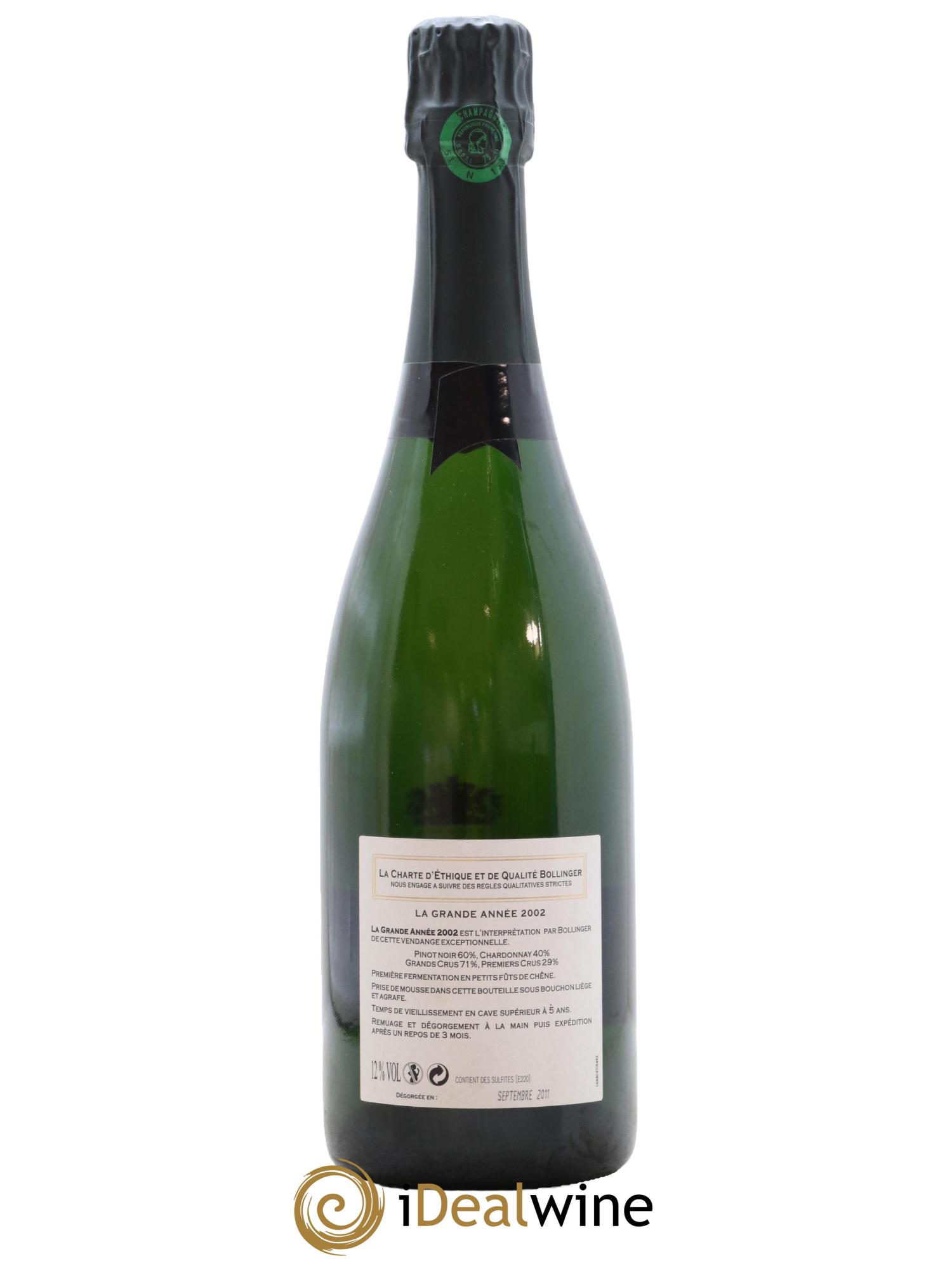 Grande Année Brut Bollinger 2002 - Lot of 1 bottle - 1