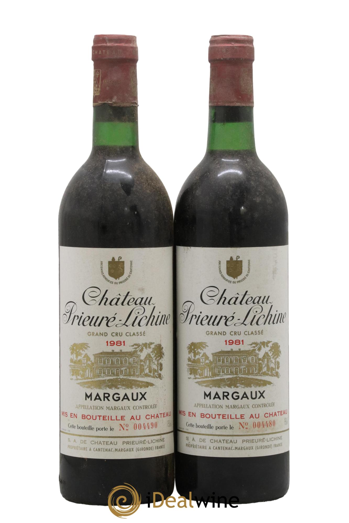 Château Prieuré Lichine 4ème Grand Cru Classé  1981 - Posten von 2 Flaschen - 0
