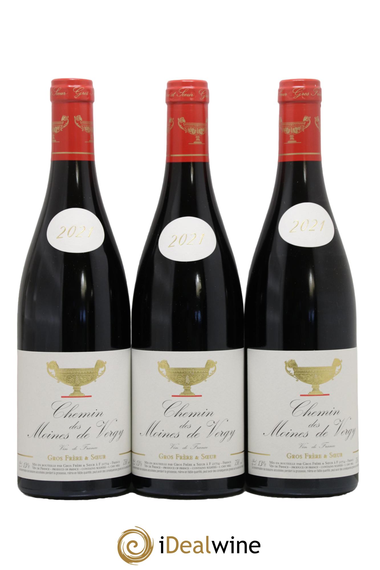 Vin de France Chemin des moines de Vergy Gros Frère & Soeur 2021 - Lot of 3 bottles - 0